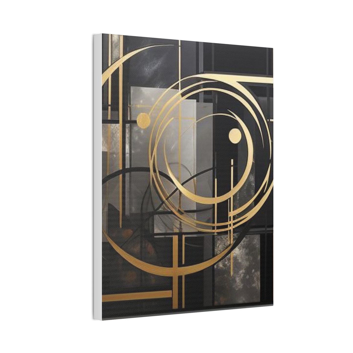 Gold and Black Elegance: A Symphony of Sophistication Canvas Print