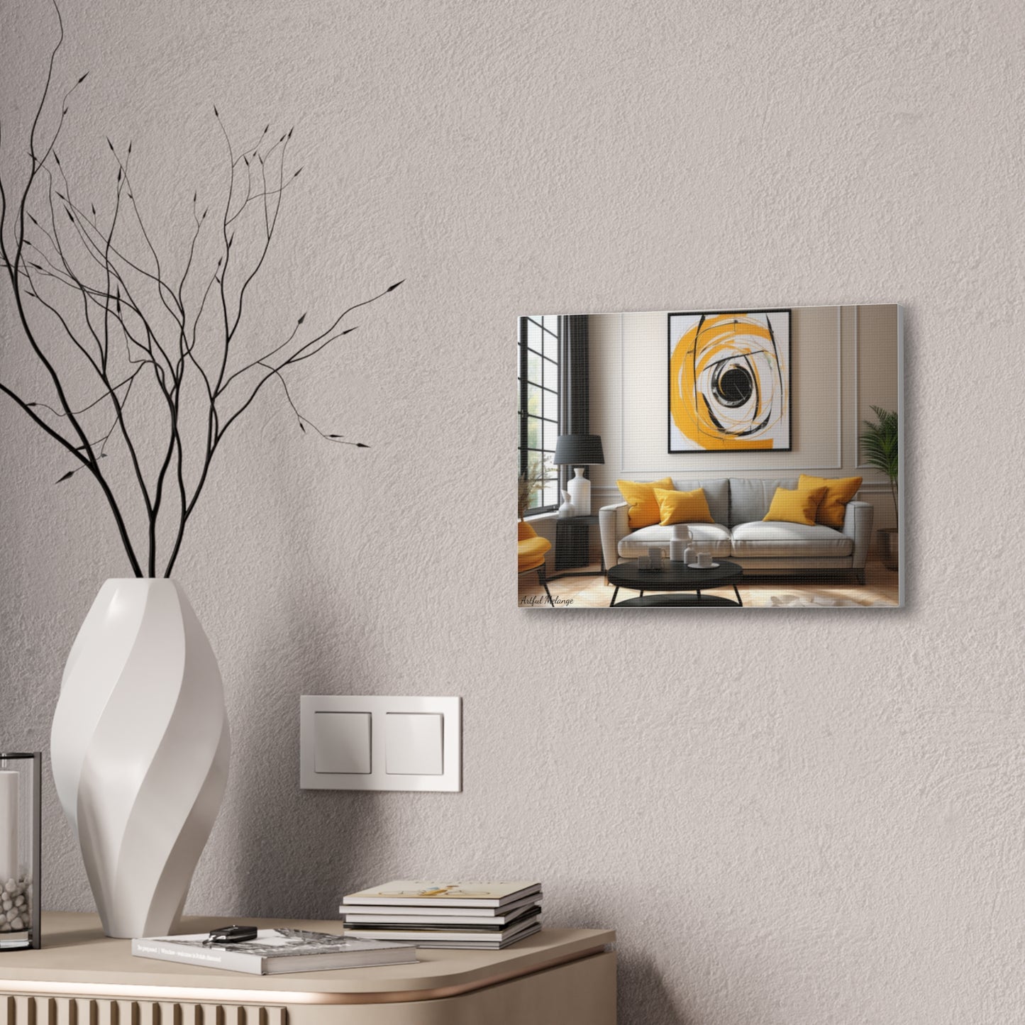 Timeless Elegance: Refined Yellow Hues Canvas Print for Sophisticated Living Spaces