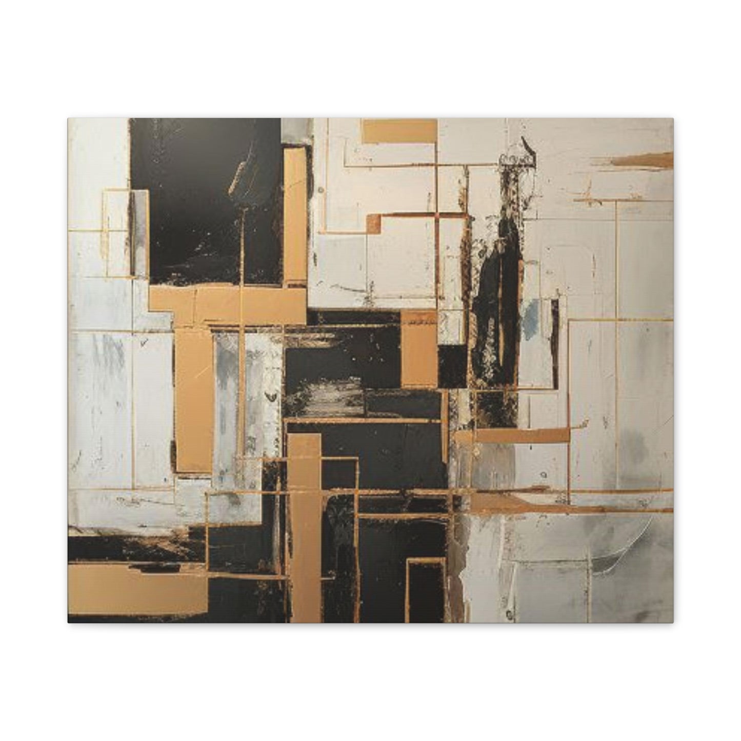 Gold and Black Elegance: A Symphony of Sophistication Canvas Print