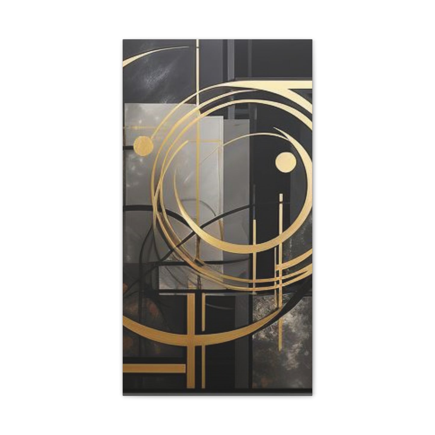 Gold and Black Elegance: A Symphony of Sophistication Canvas Print