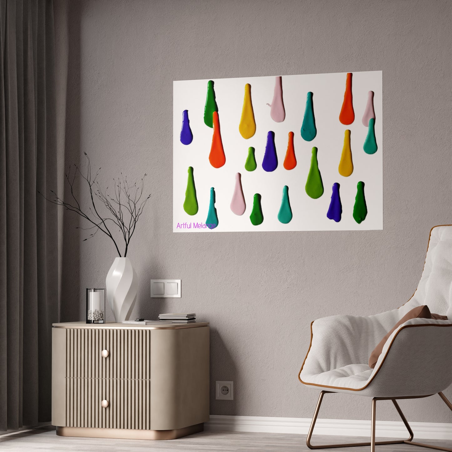 Gleaming Acrylic Abstract Poster: A Spectrum of Colorful Elegance