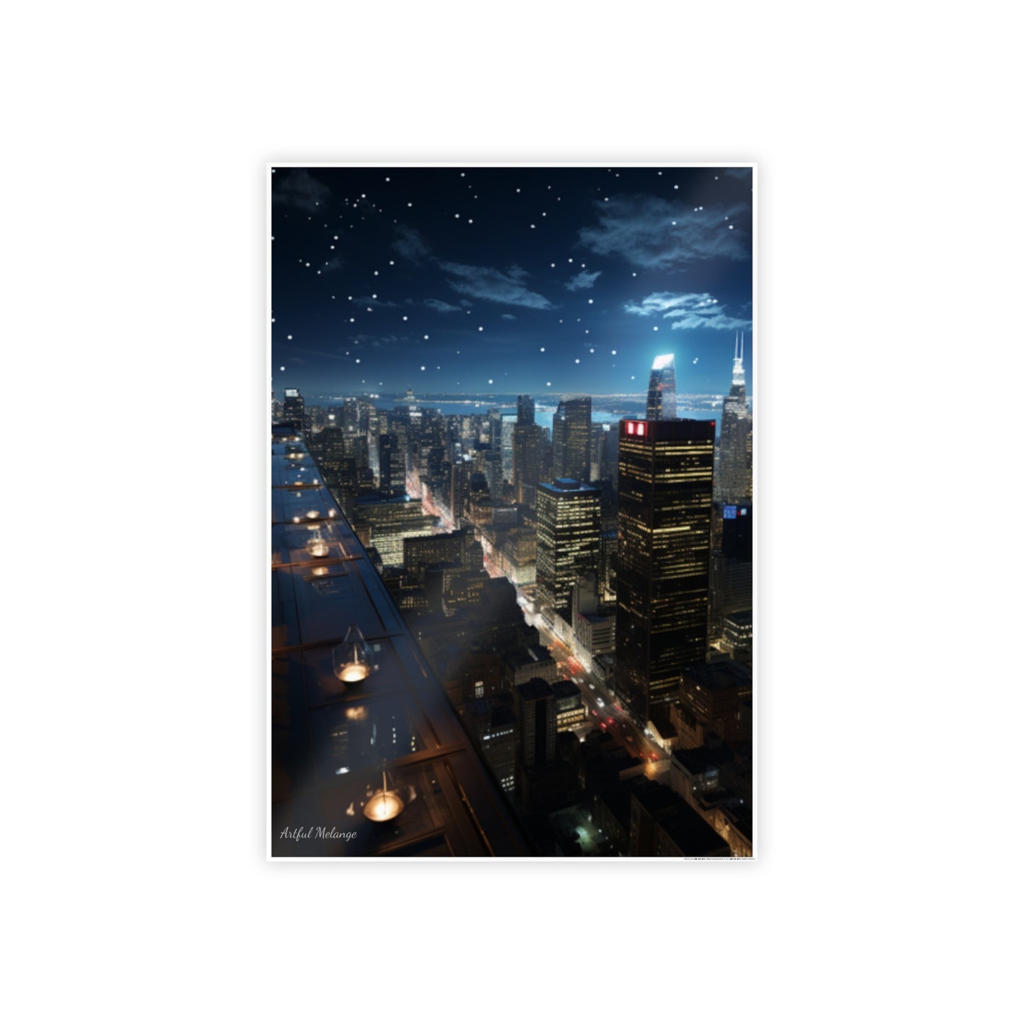 Skyline Vista: Hyper-Realistic 3D Cityscape Posters