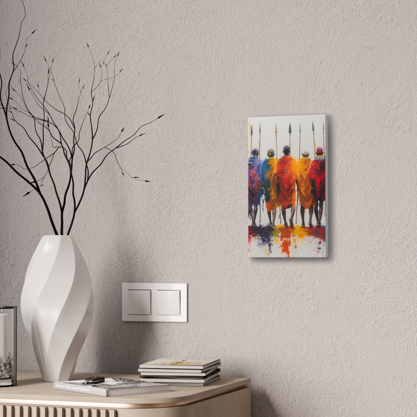 Masai Warriors Abstract Canvas Print