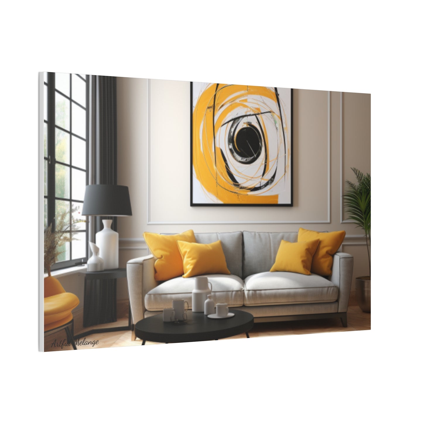 Timeless Elegance: Refined Yellow Hues Canvas Print for Sophisticated Living Spaces