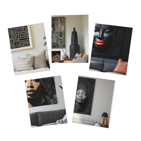 African Art Inspired Note Card Set (5-Pack)