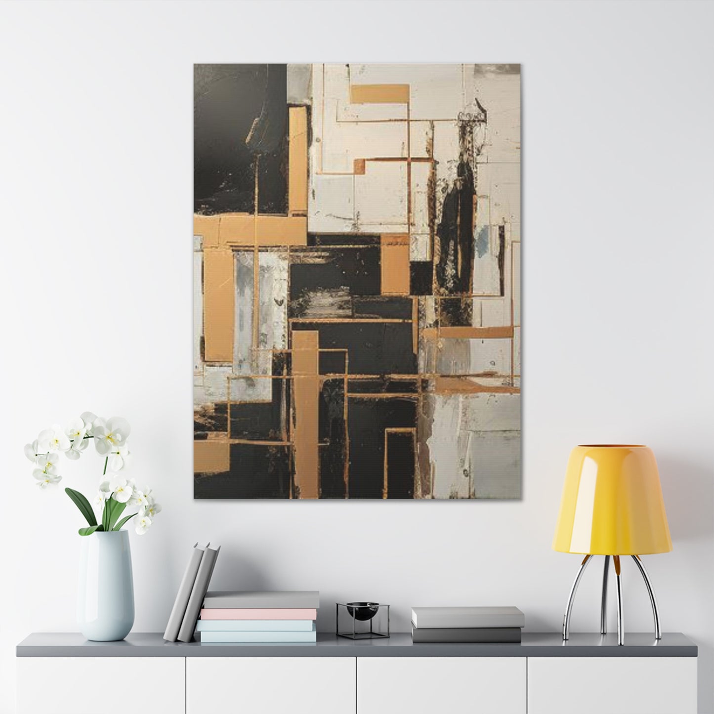 Gold and Black Elegance: A Symphony of Sophistication Canvas Print