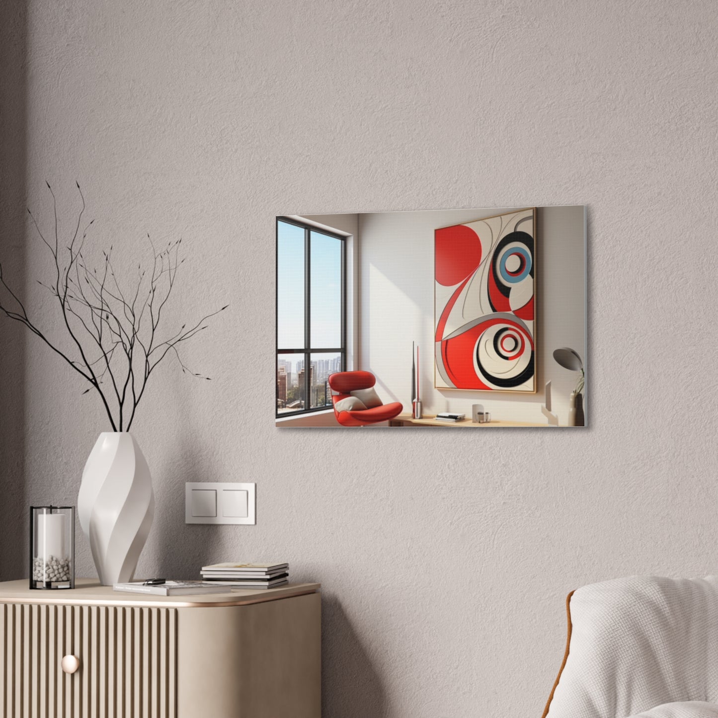 Crimson Elegance: A Symphony of Sophistication Canvas Print