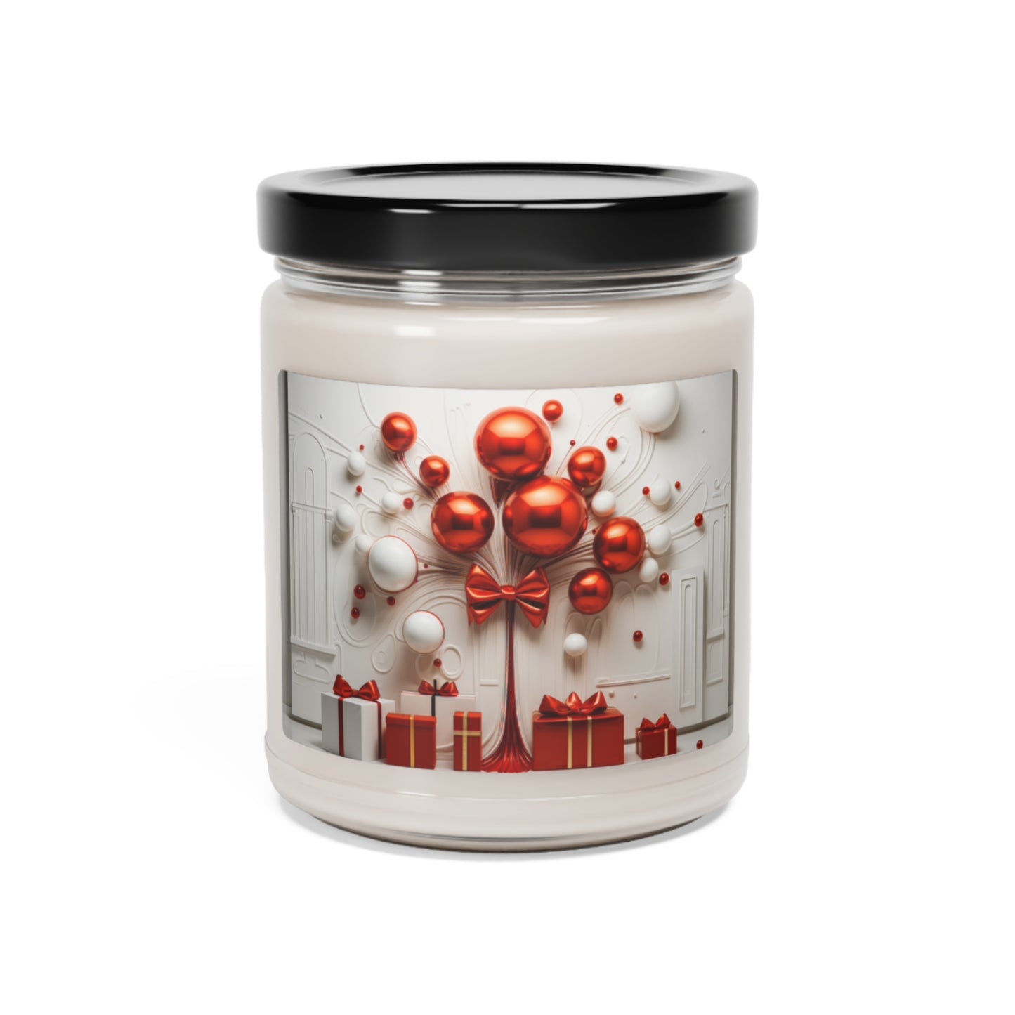 Festive Glow Red and White Holiday Scented Soy Candle, 9oz