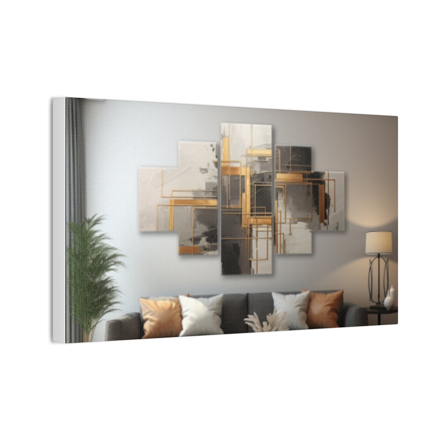 Gold and Black  Elegance: A Symphony of Sophistication Canvas Print