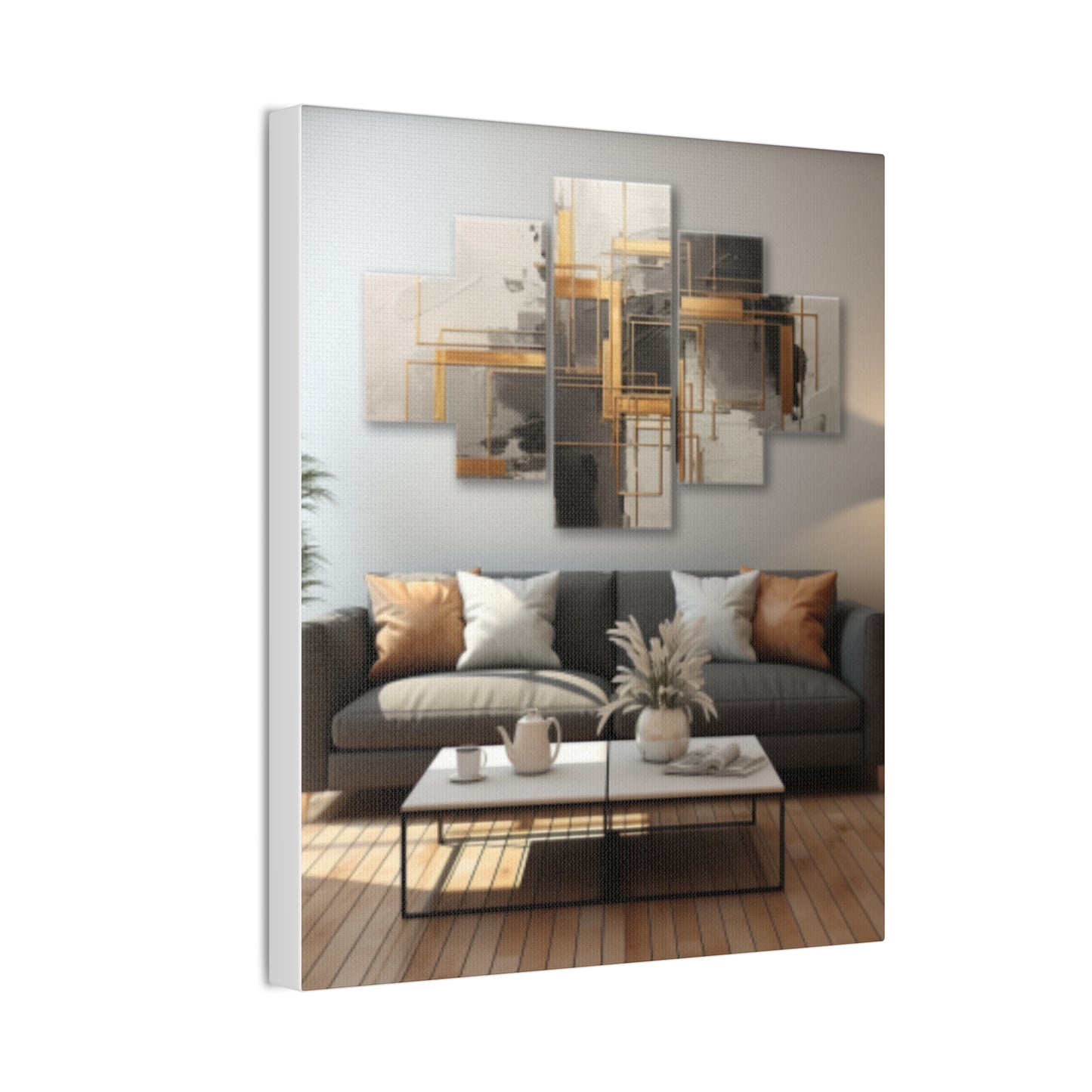 Gold and Black  Elegance: A Symphony of Sophistication Canvas Print