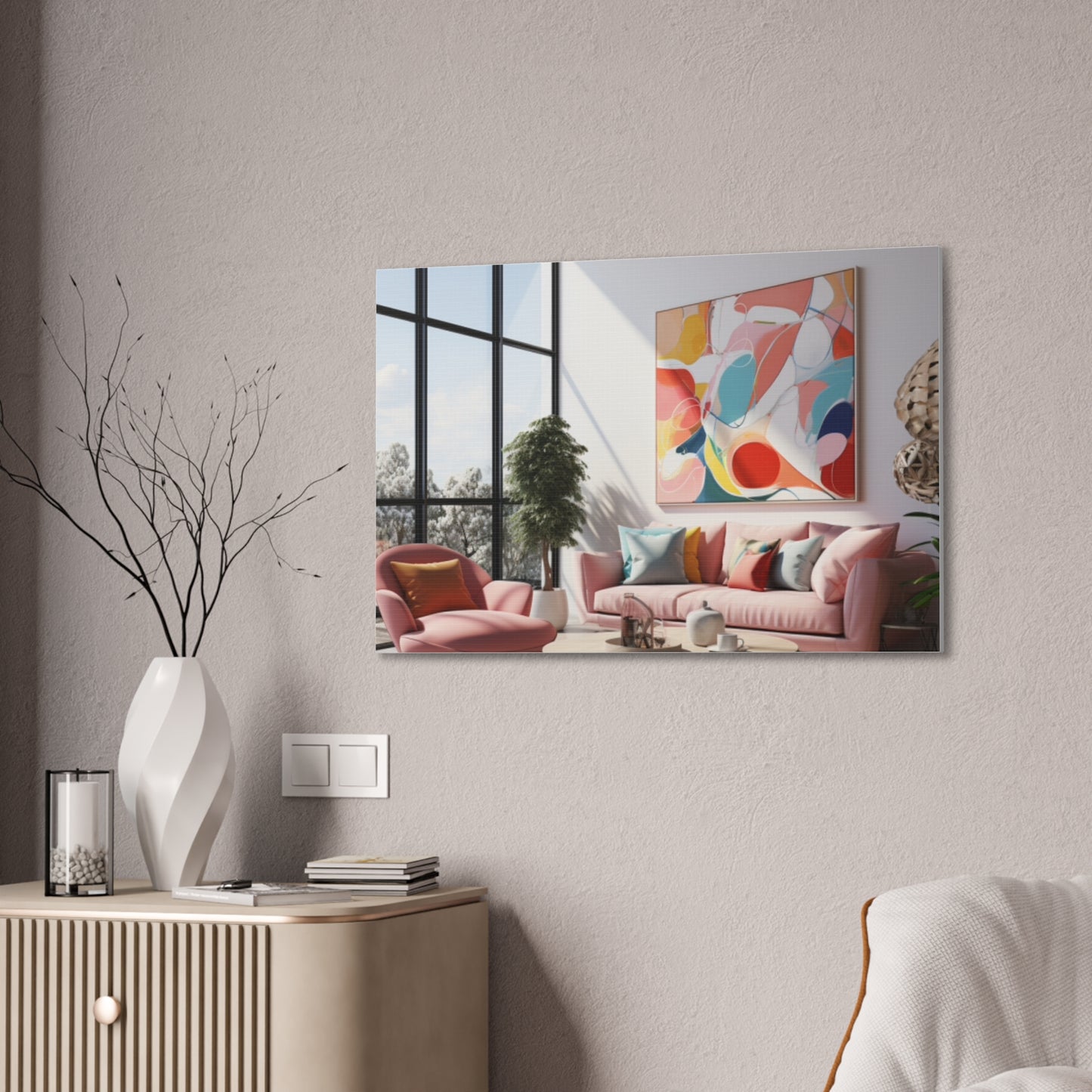 Timeless Elegance: Refined Pink Hues Canvas Print for Sophisticated Living Spaces