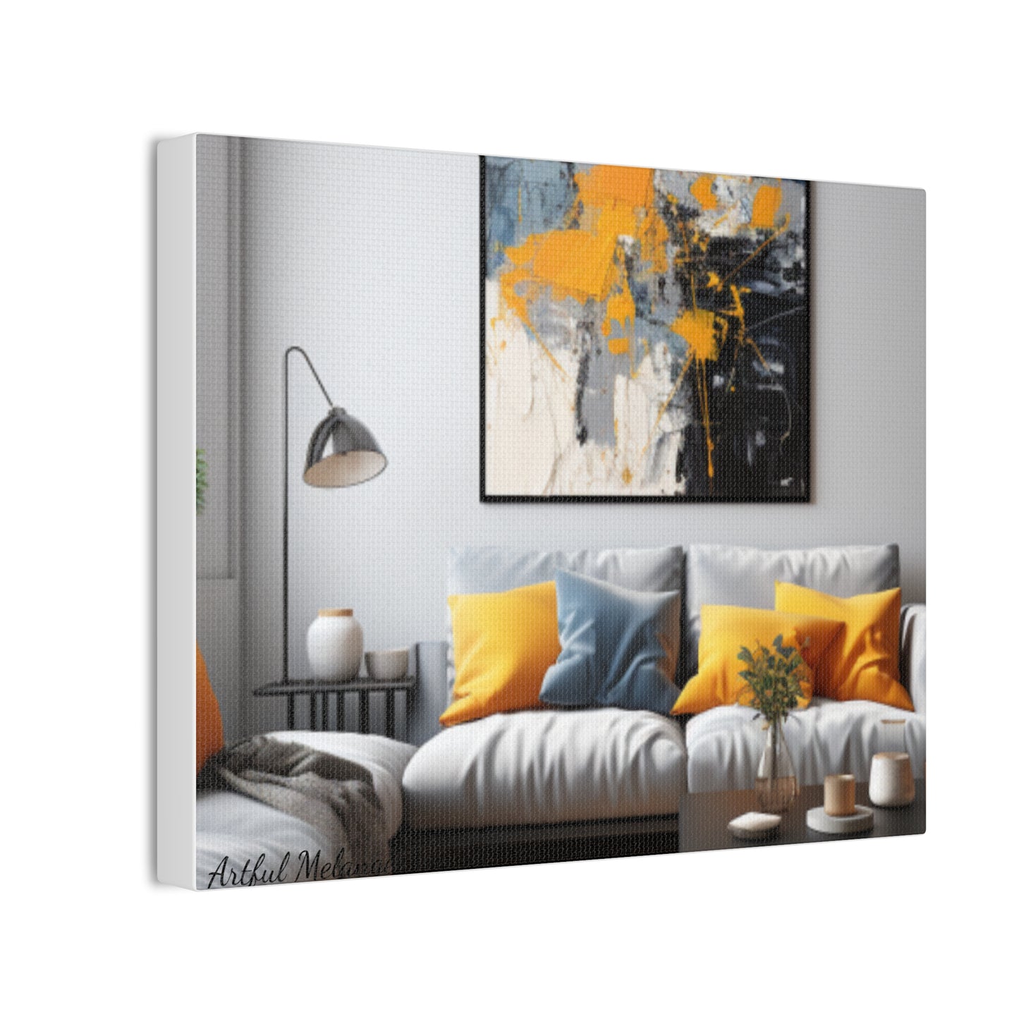 Timeless Elegance: Refined Yellow Hues Canvas Print for Sophisticated Living Spaces