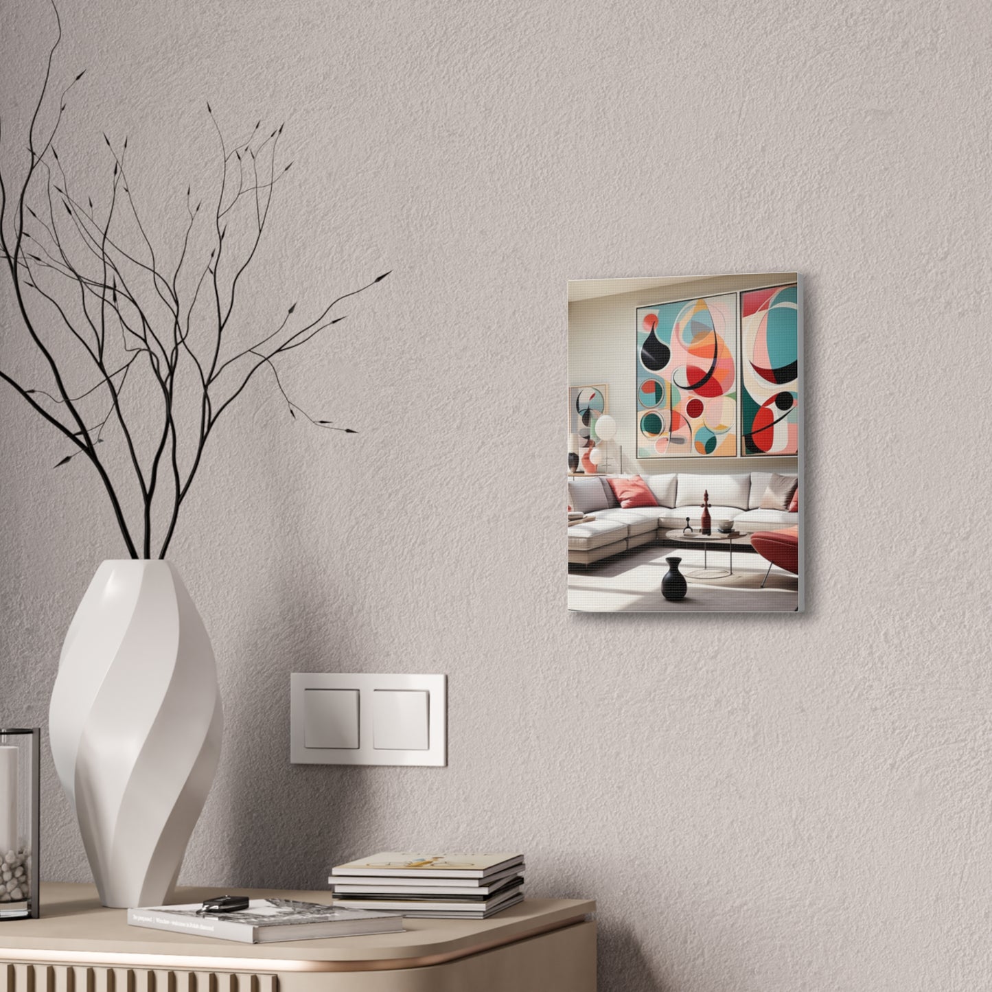 Timeless Elegance: Refined Pink Hues Canvas Print for Sophisticated Living Spaces