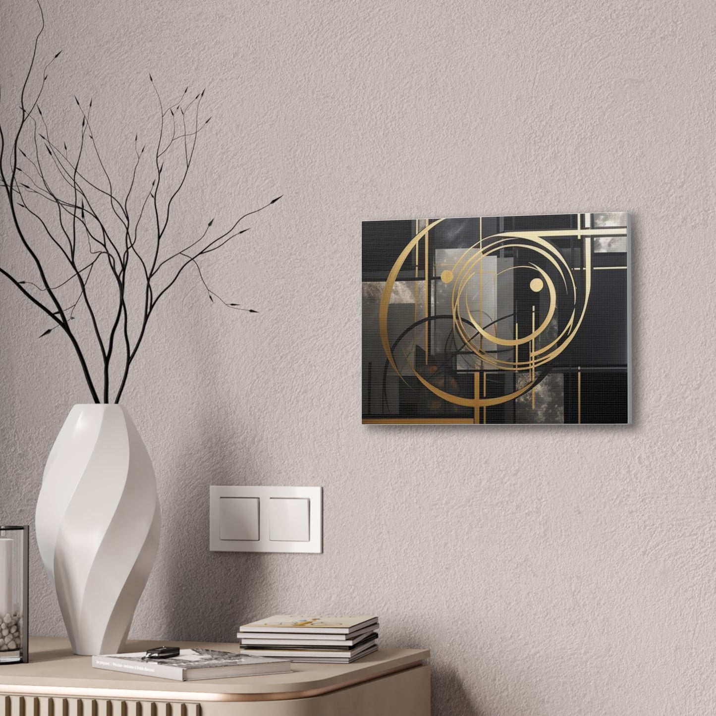 Gold and Black Elegance: A Symphony of Sophistication Canvas Print