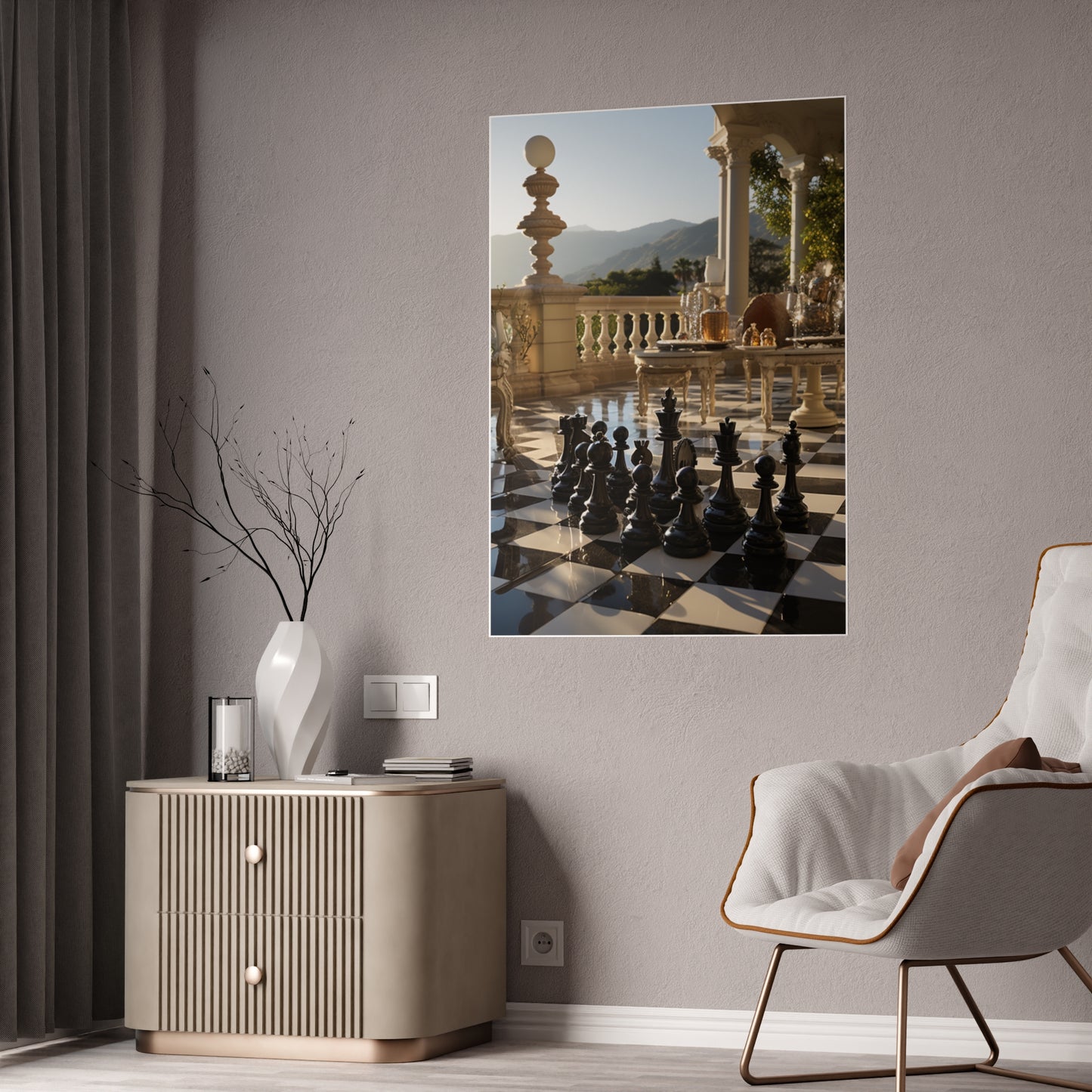 Grandmaster Majesty- Chess Set Poster Print Series