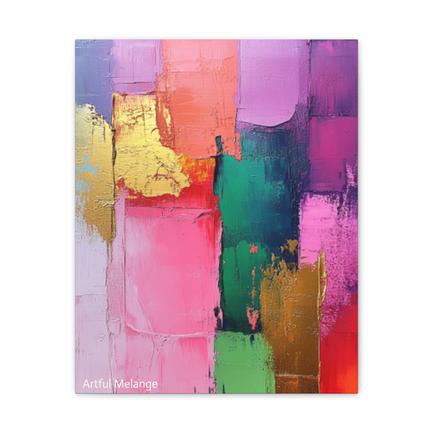 Acrylic Abstract Canvas Print - Homage to the Divine Nine/Pink Green Purple and Gold 1