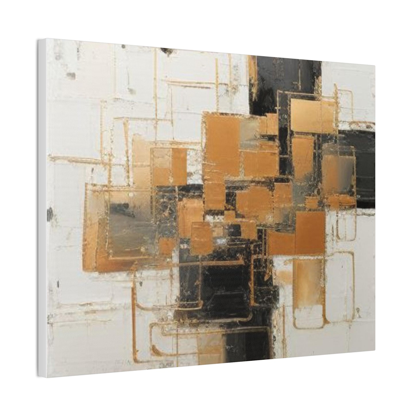 Gold and Black Elegance: A Symphony of Sophistication Canvas Print