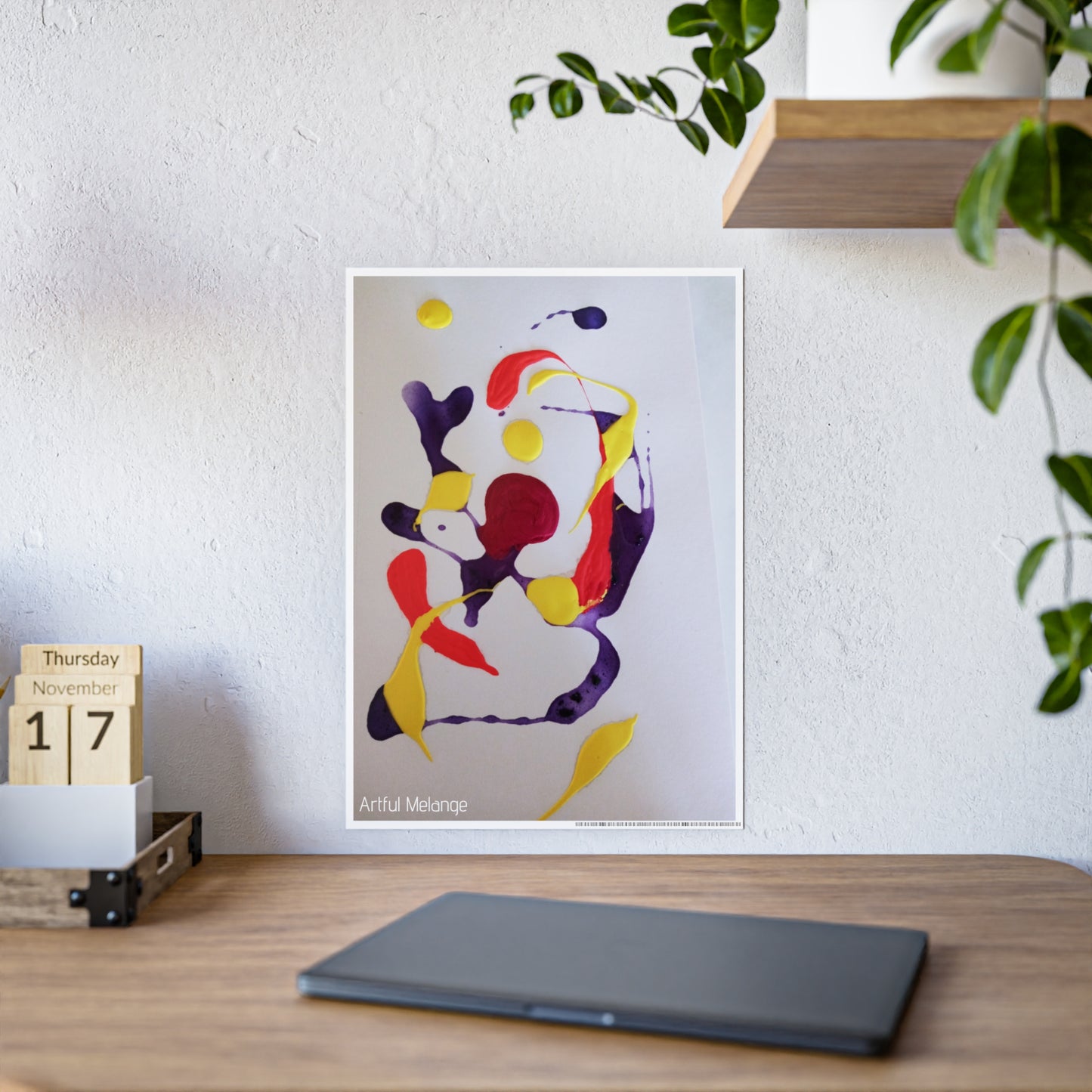 Gleaming Acrylic Abstract Poster: A Spectrum of Colorful Elegance