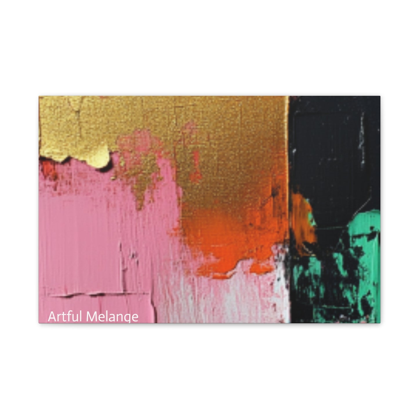 Acrylic Abstract Canvas Print - Homage to the Divine Nine/Pink Green Black and Gold 7