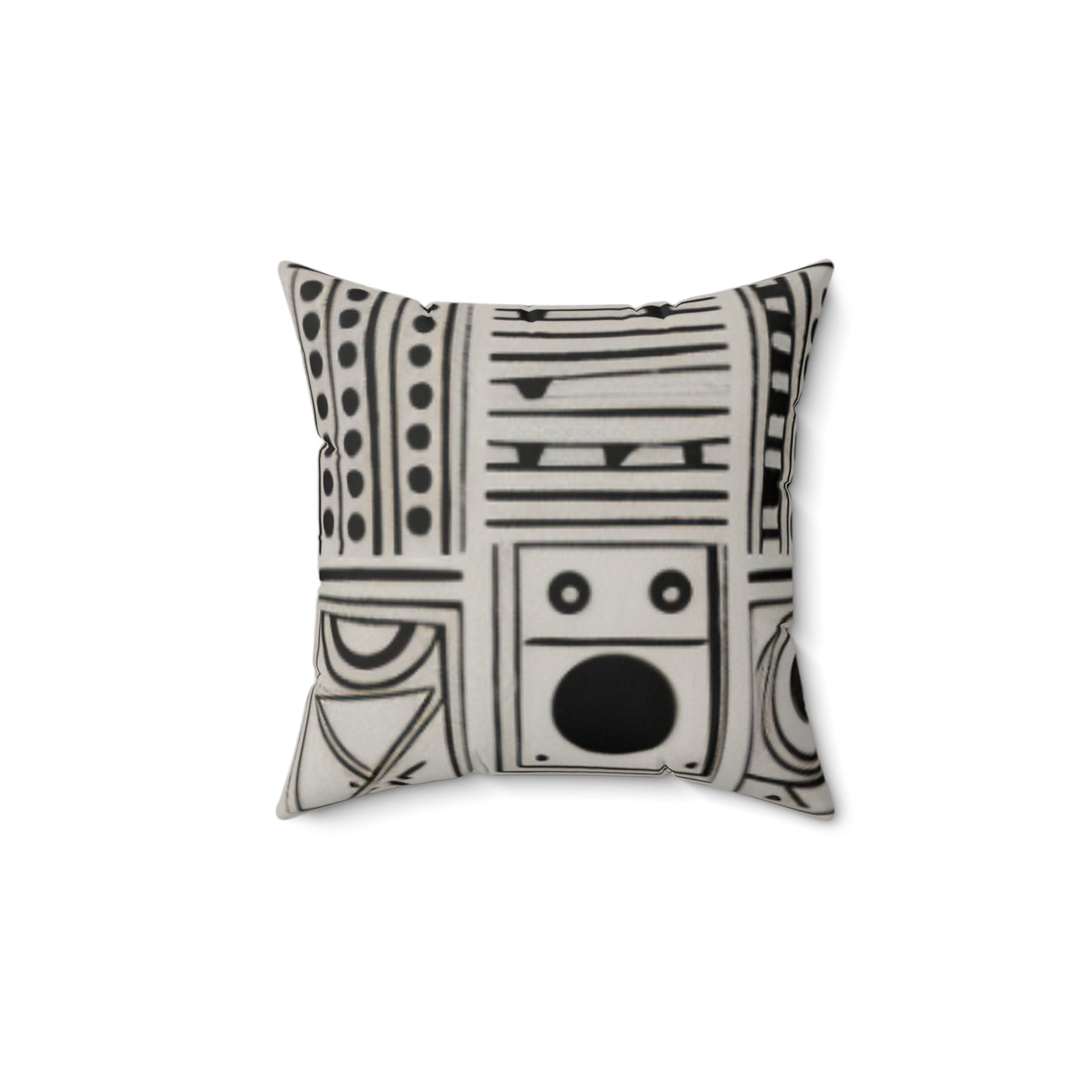 African Mud Cloth Design Square Pillow