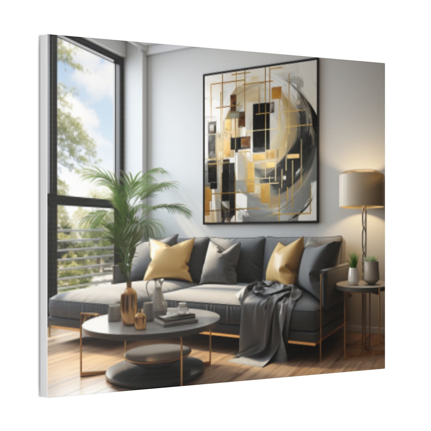 Gold and Black Elegance: A Symphony of Sophistication Canvas Print