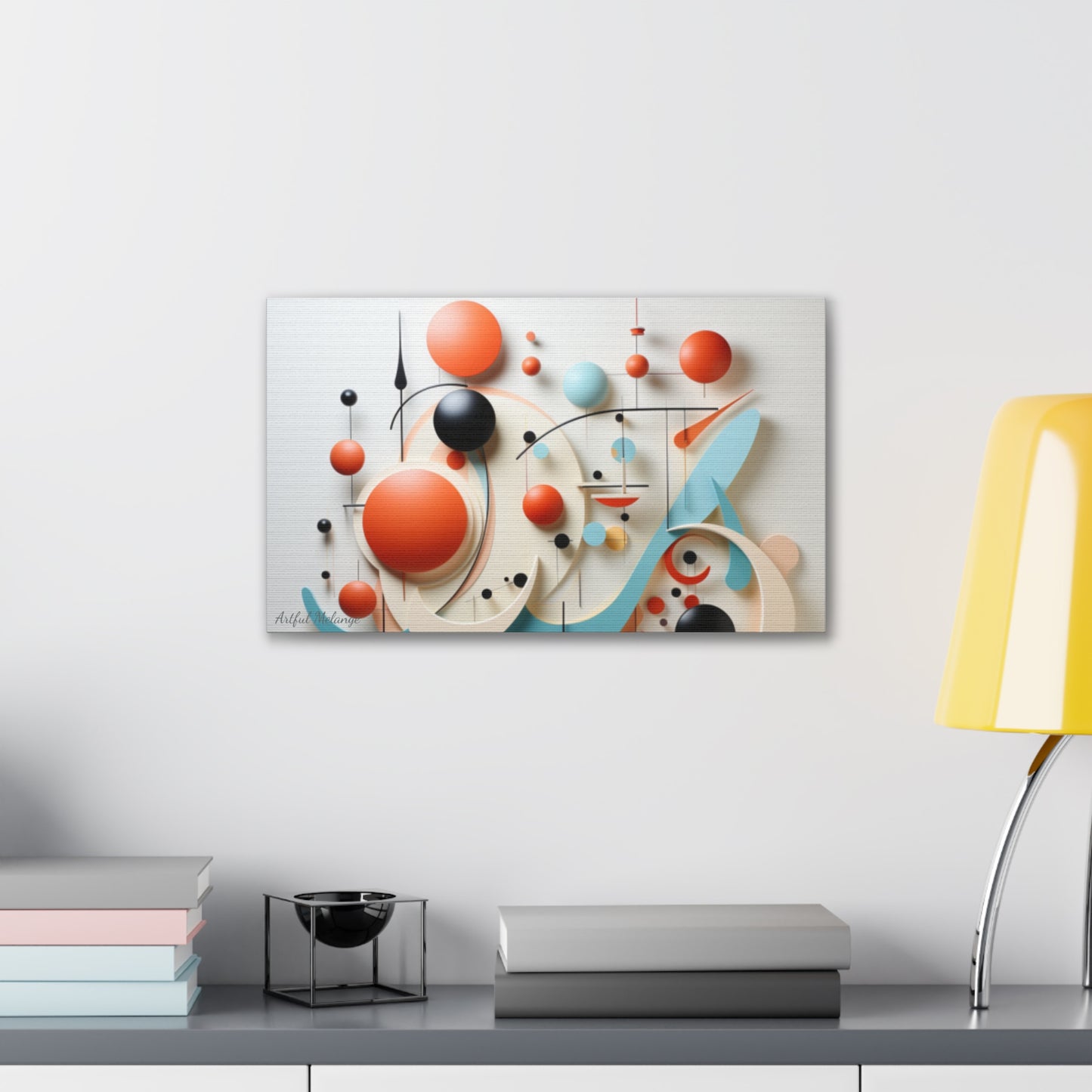 Harmony in Cyan and Peach- Graphic Print