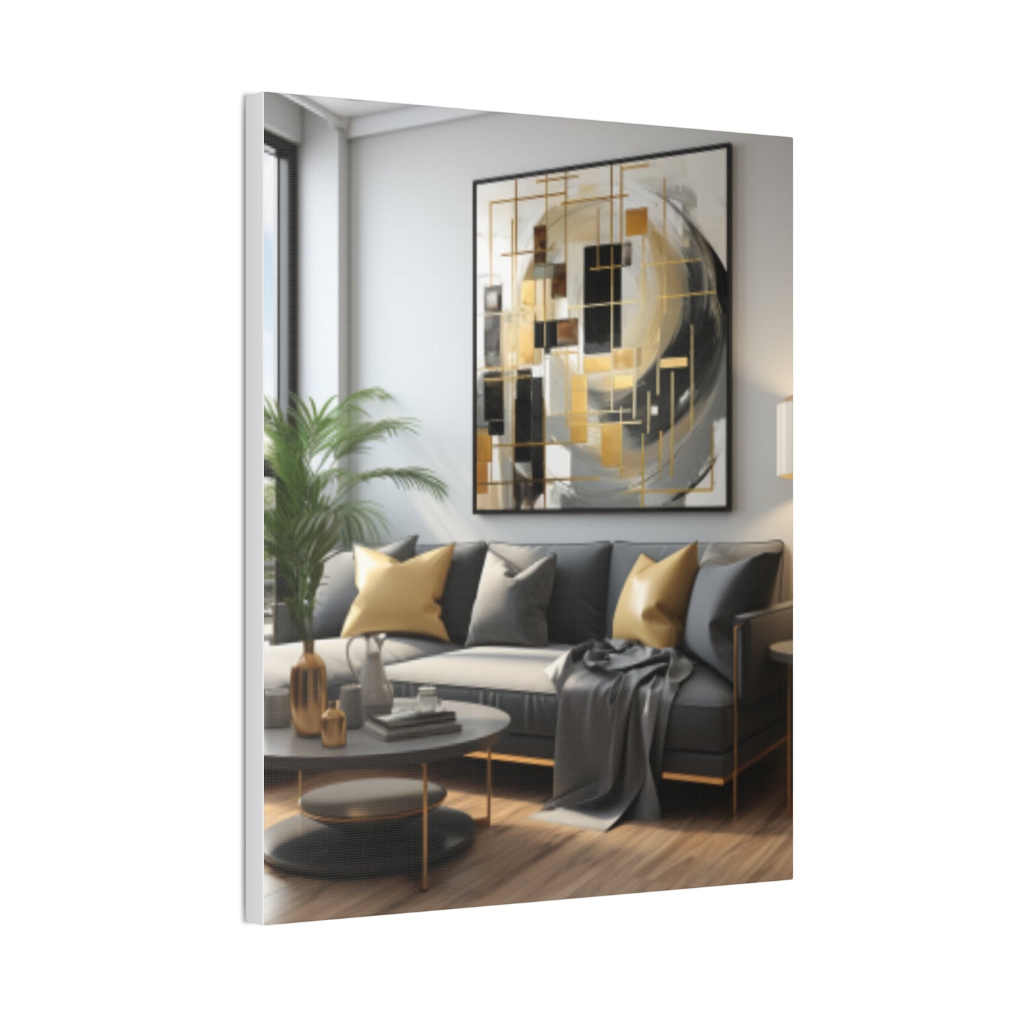 Gold and Black Elegance: A Symphony of Sophistication Canvas Print