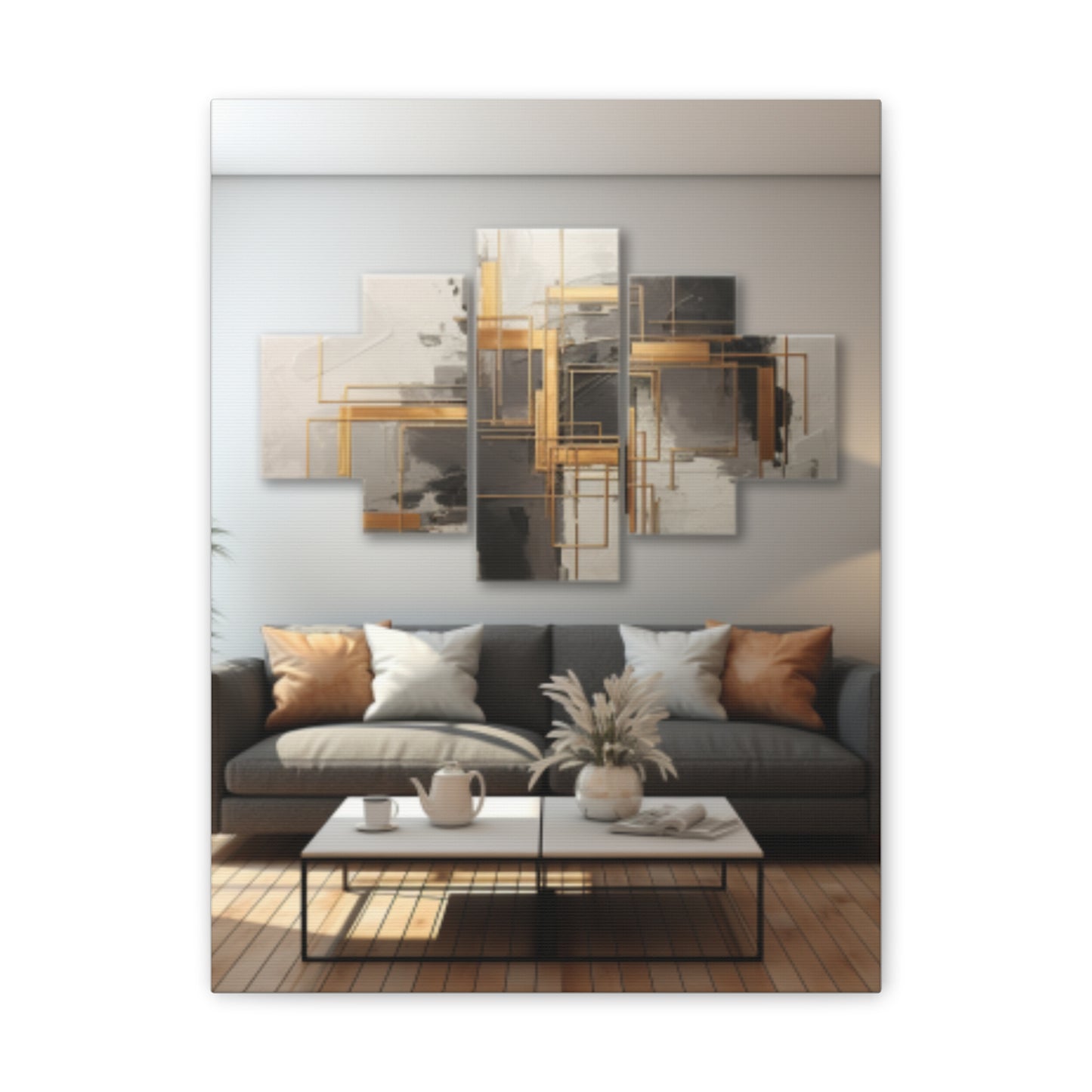 Gold and Black  Elegance: A Symphony of Sophistication Canvas Print