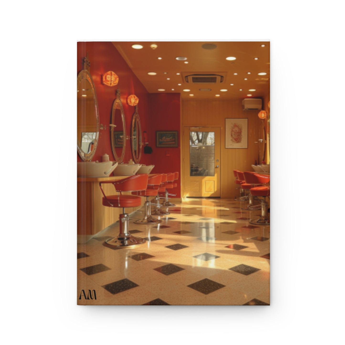 Black Hair Salon Interiors Hardcover Journal