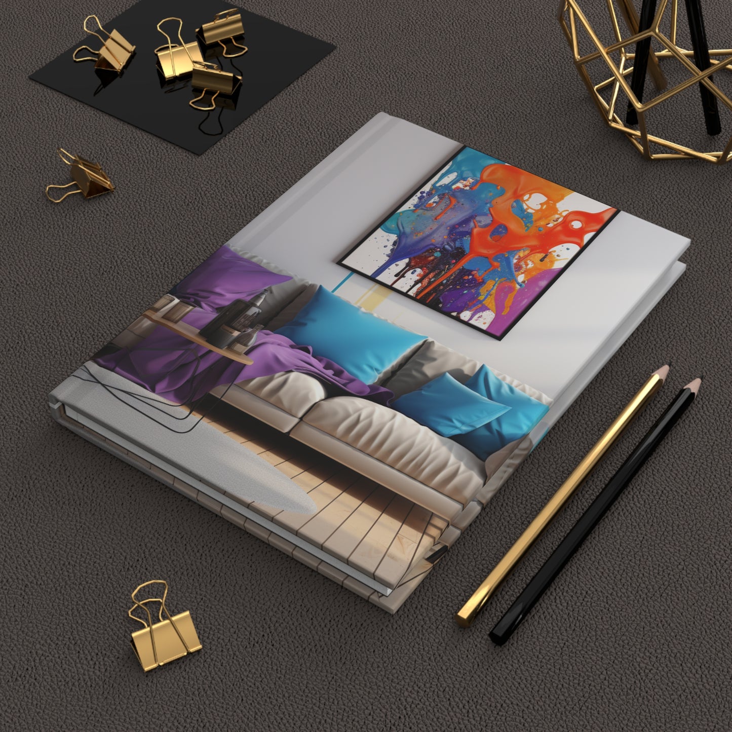 Abstract Elegance: Living Room Harmony Hardcover Journal