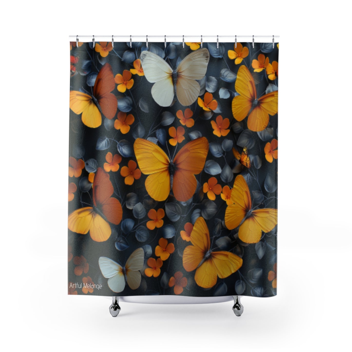 Fluttering Splendor Butterfly Shower Curtains