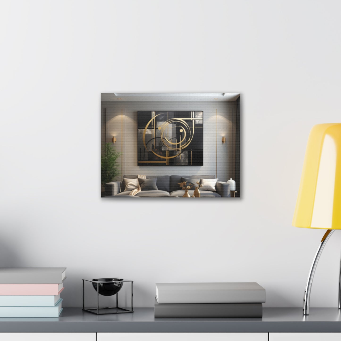 Gold and Black  Elegance: A Symphony of Sophistication Canvas Print