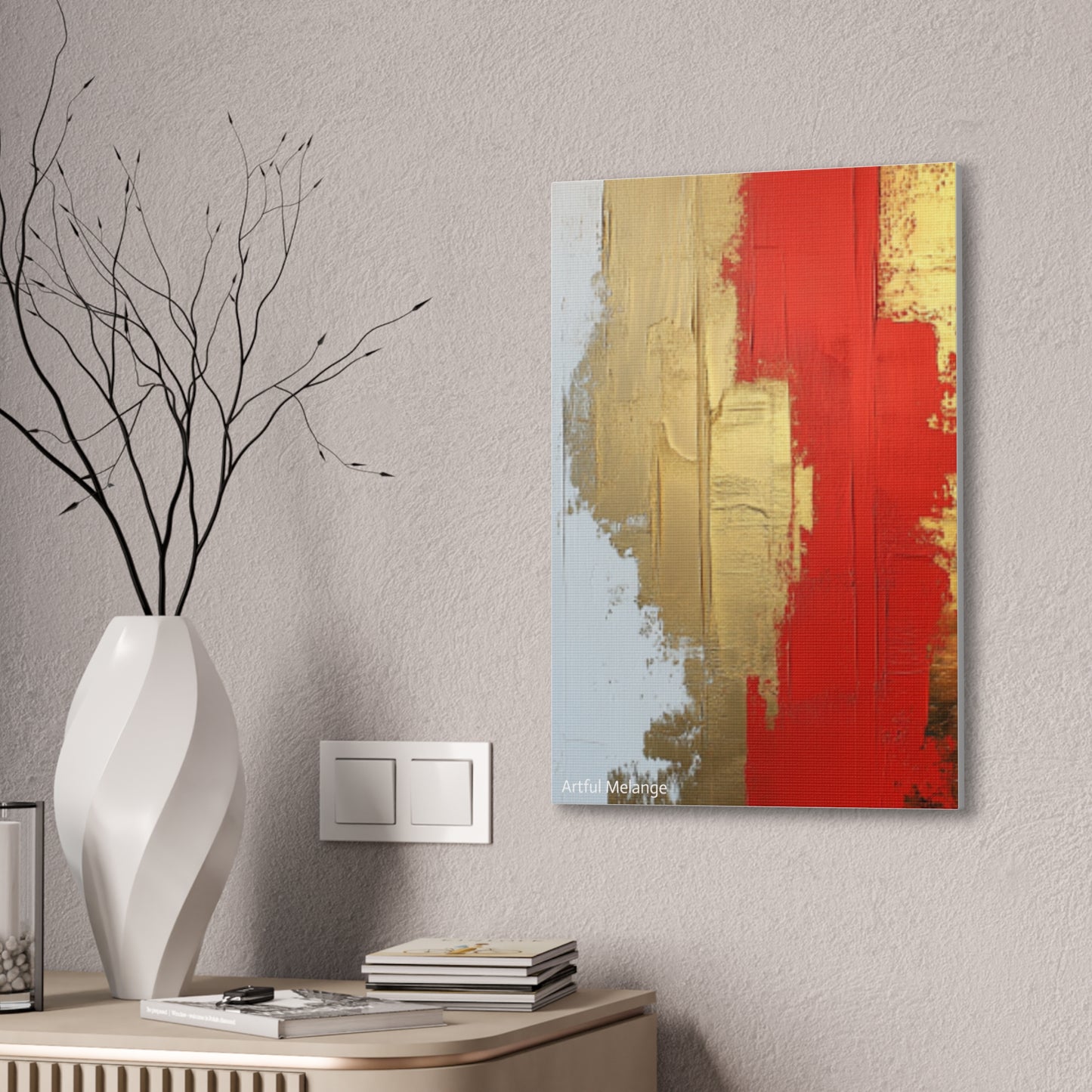 Acrylic Abstract Canvas Print - Homage to the Divine Nine/Red White and Gold 2