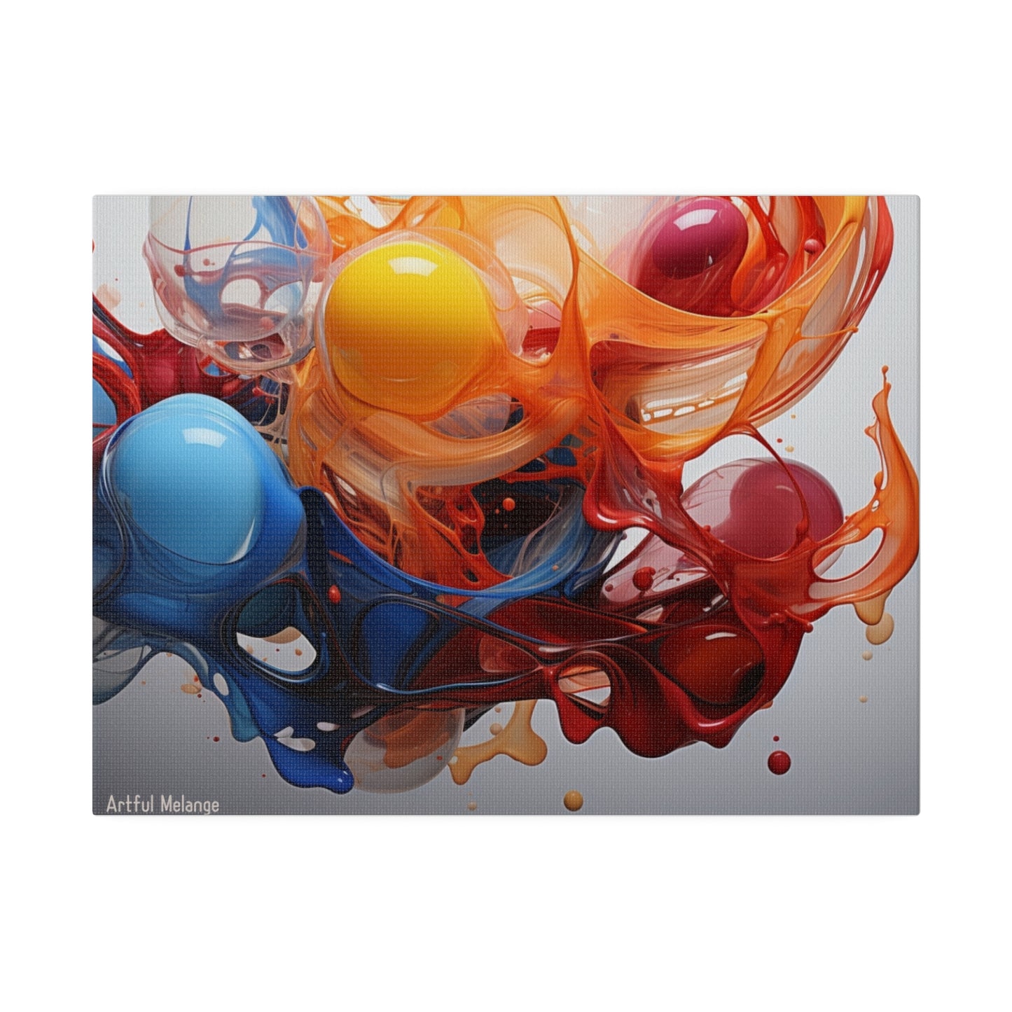 Colorful Balloon-Inspired Matt Canvas Print with Sweeping Acrylic Brush Strokes