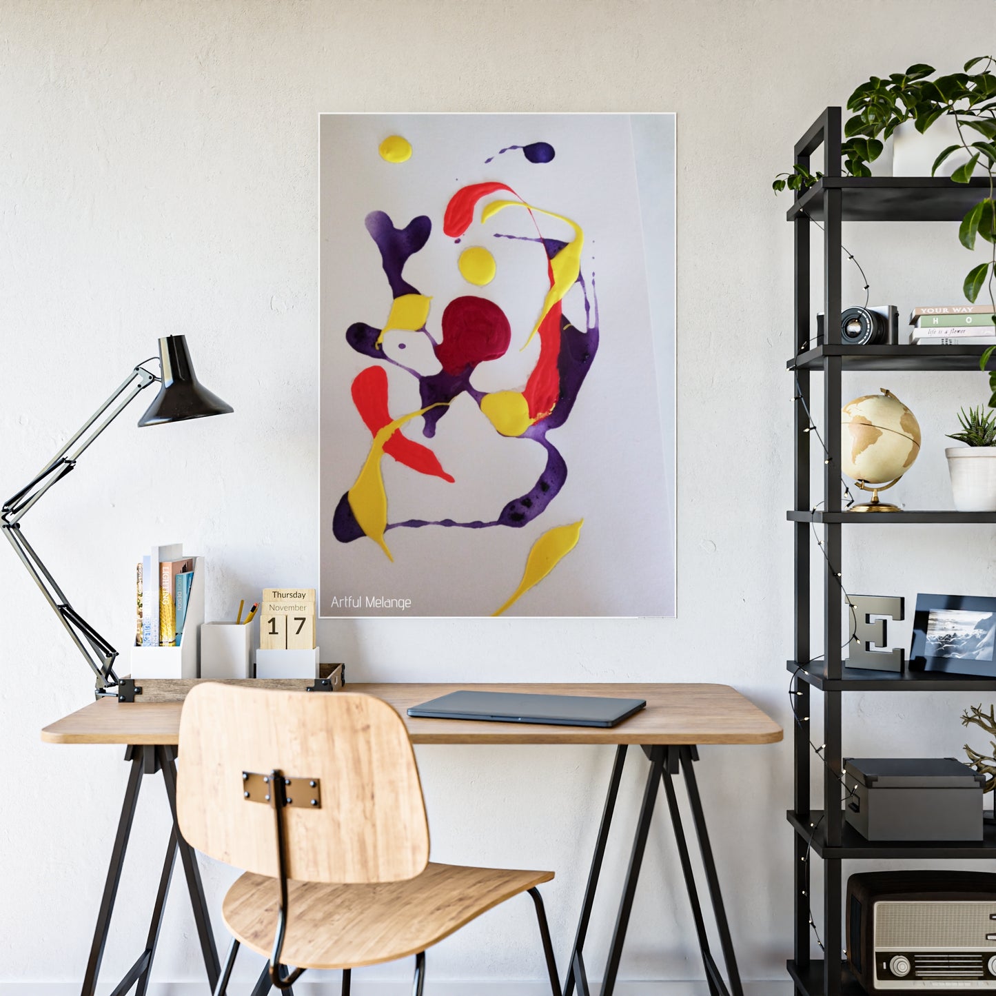 Gleaming Acrylic Abstract Poster: A Spectrum of Colorful Elegance