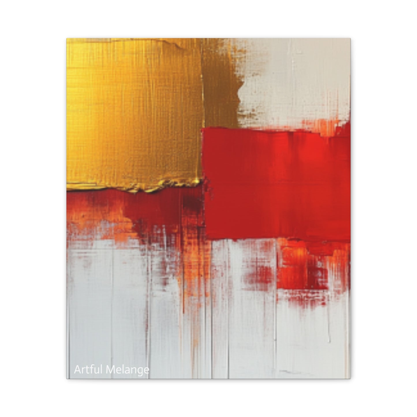 Acrylic Abstract Canvas Print - Homage to the Divine Nine/Red White and Gold 9