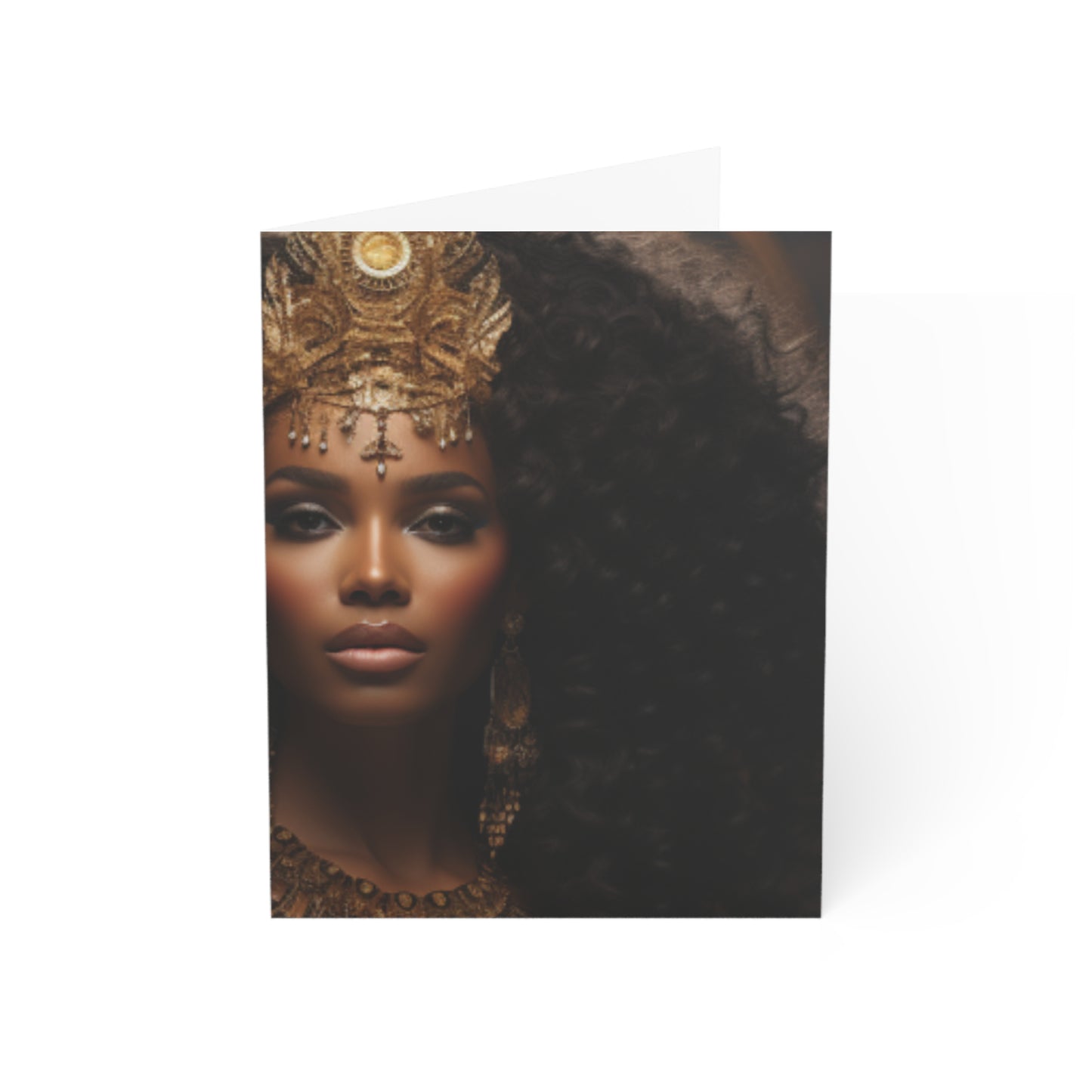 A Tapestry of Grace: Note Cards Showcasing Regal Black Women as African Royalty (1, 10, 30, and 50pcs)