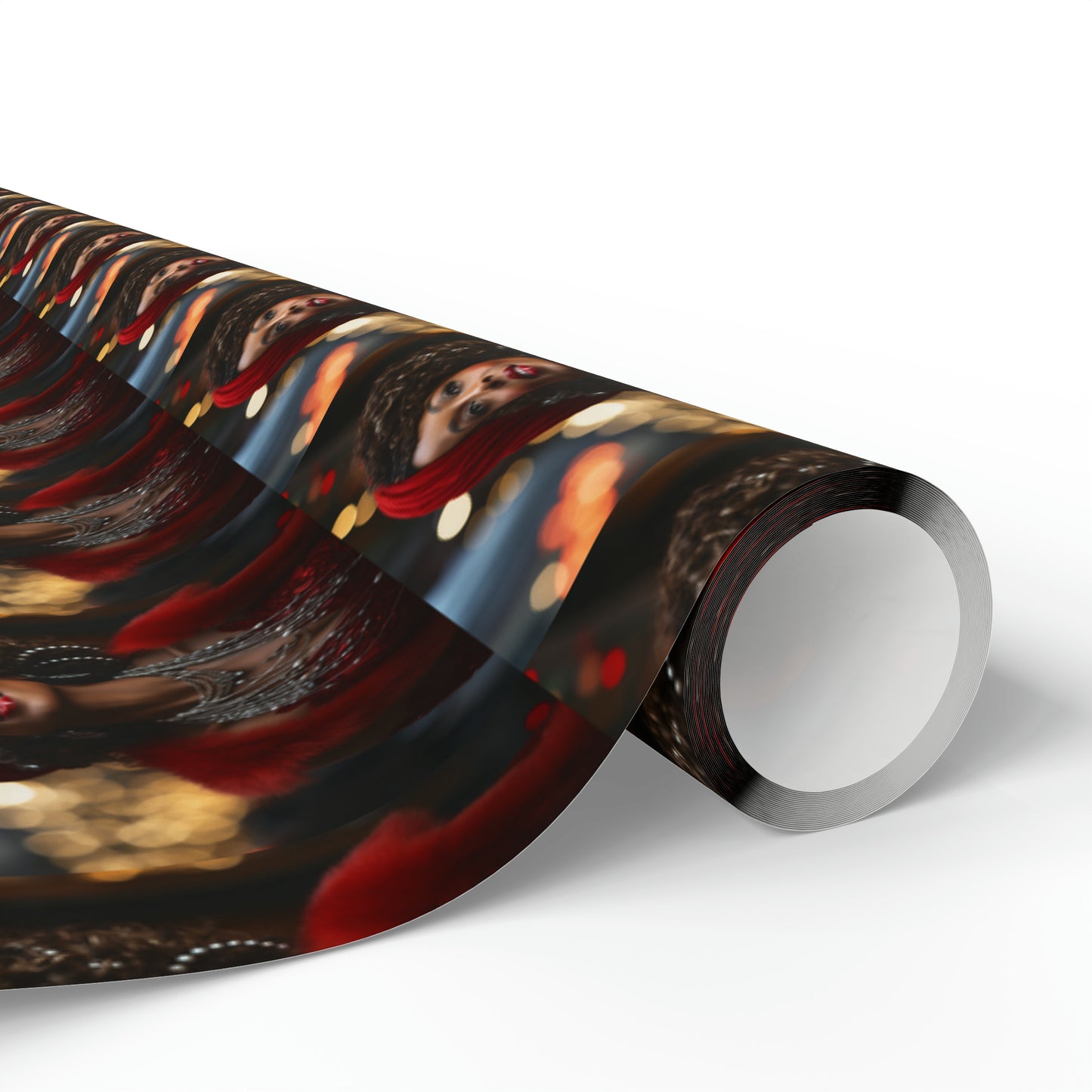 Afro-Centric Queen Claus Holiday Wrapping Paper - Dark & Rich Textured Design