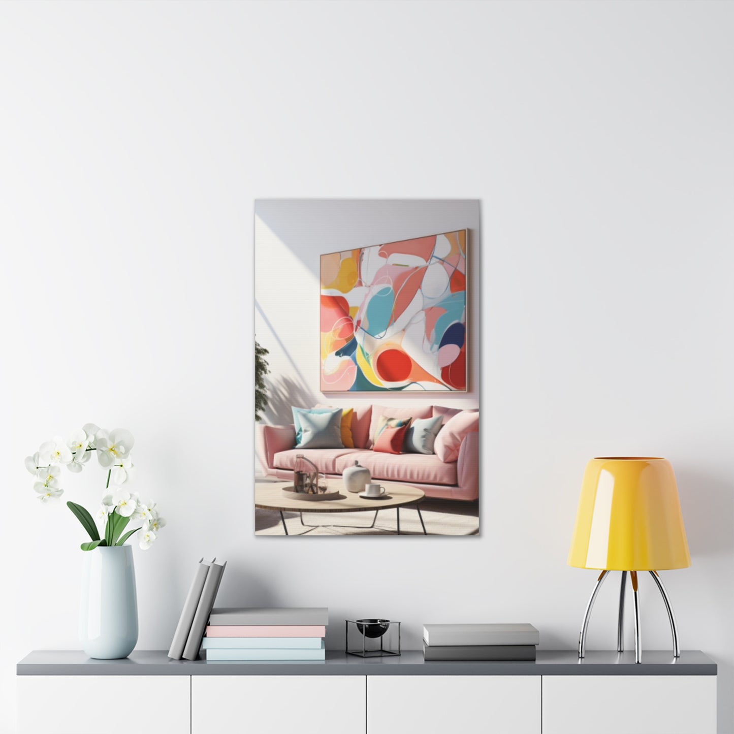 Timeless Elegance: Refined Pink Hues Canvas Print for Sophisticated Living Spaces