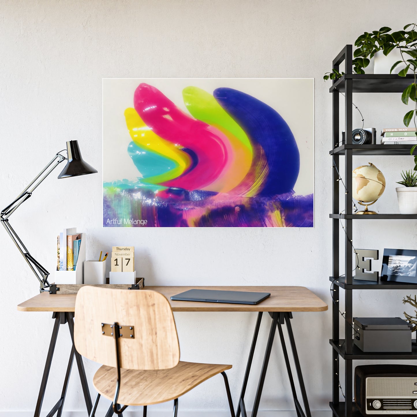 Gleaming Acrylic Abstract Poster: A Spectrum of Colorful Elegance