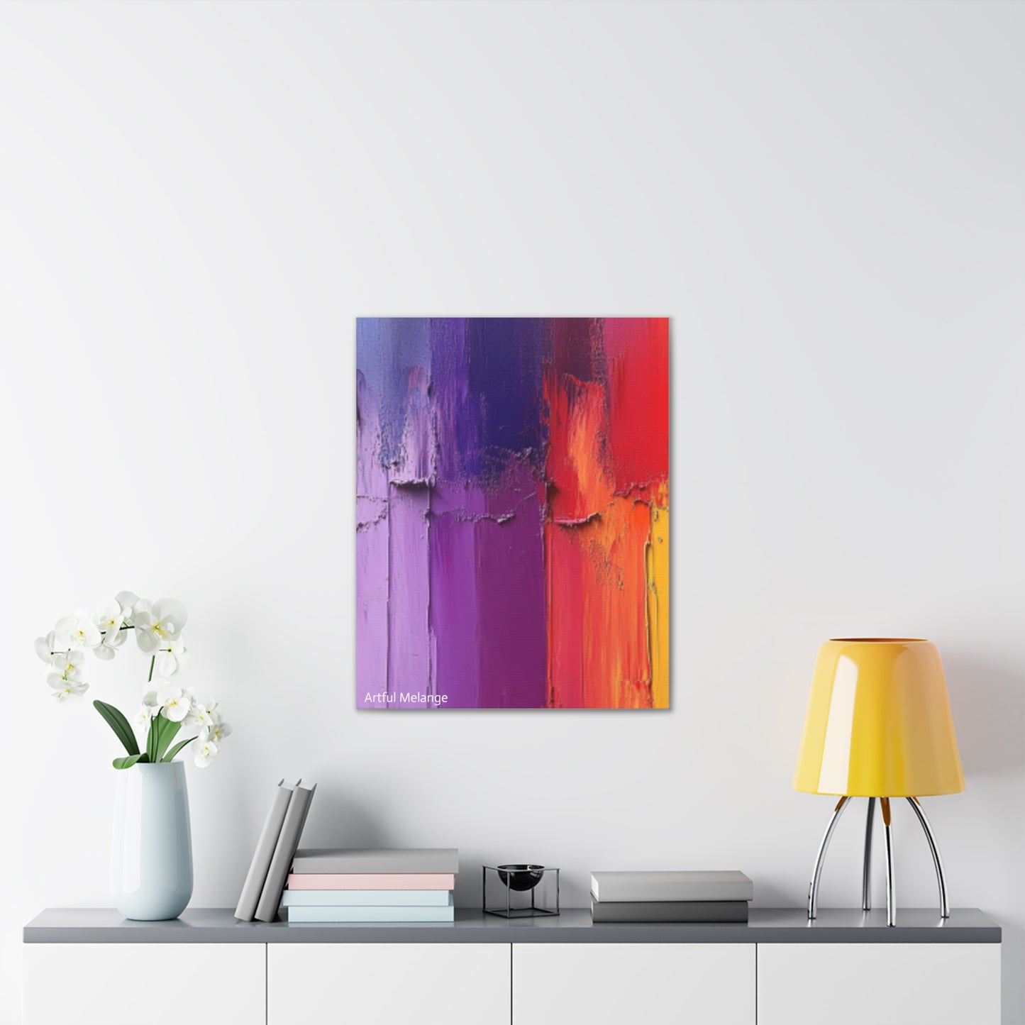 Acrylic Abstract Canvas Print - Homage to the Divine Nine/Red White Purple and Gold 4