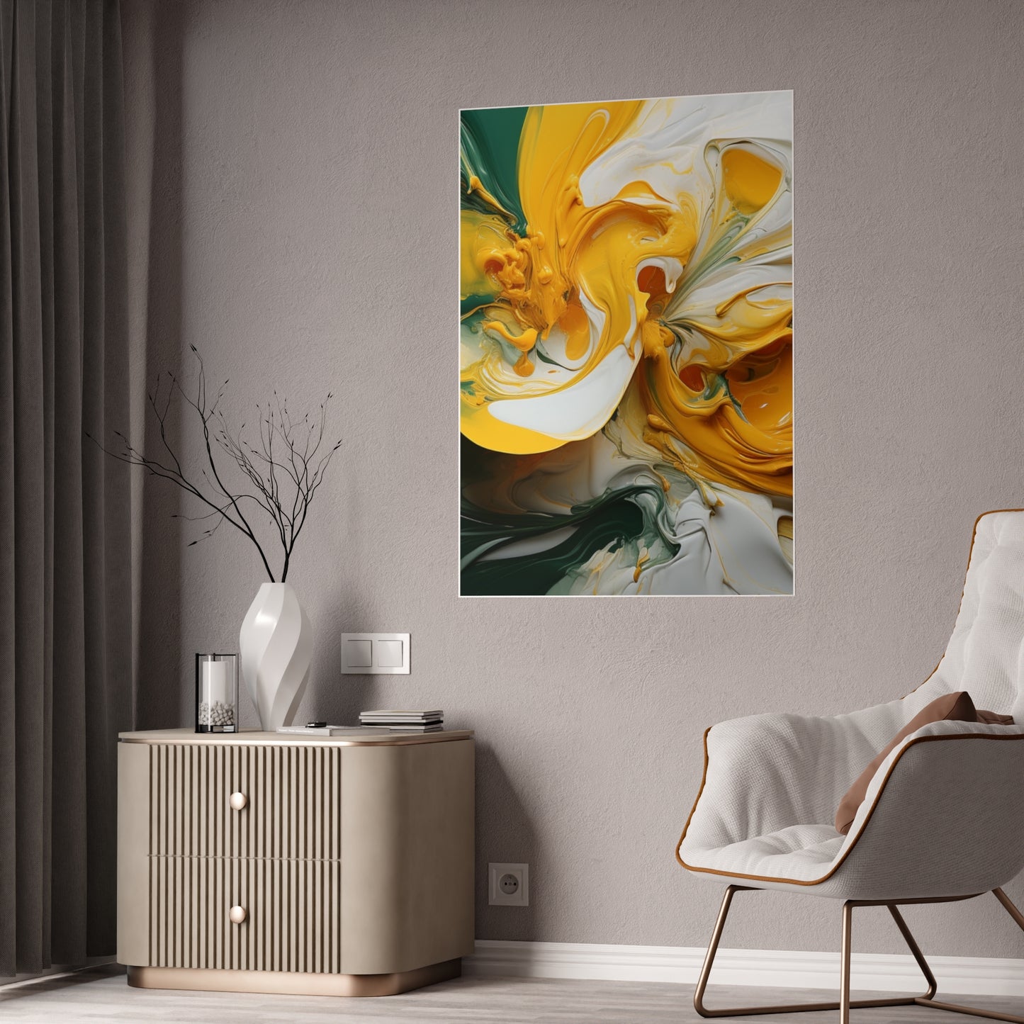 Gleaming Acrylic Abstract Poster: A Spectrum of Colorful Elegance