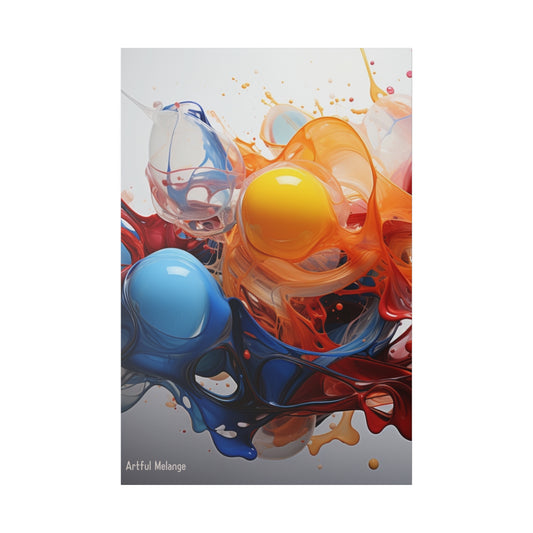 Colorful Balloon-Inspired Matt Canvas Print with Sweeping Acrylic Brush Strokes