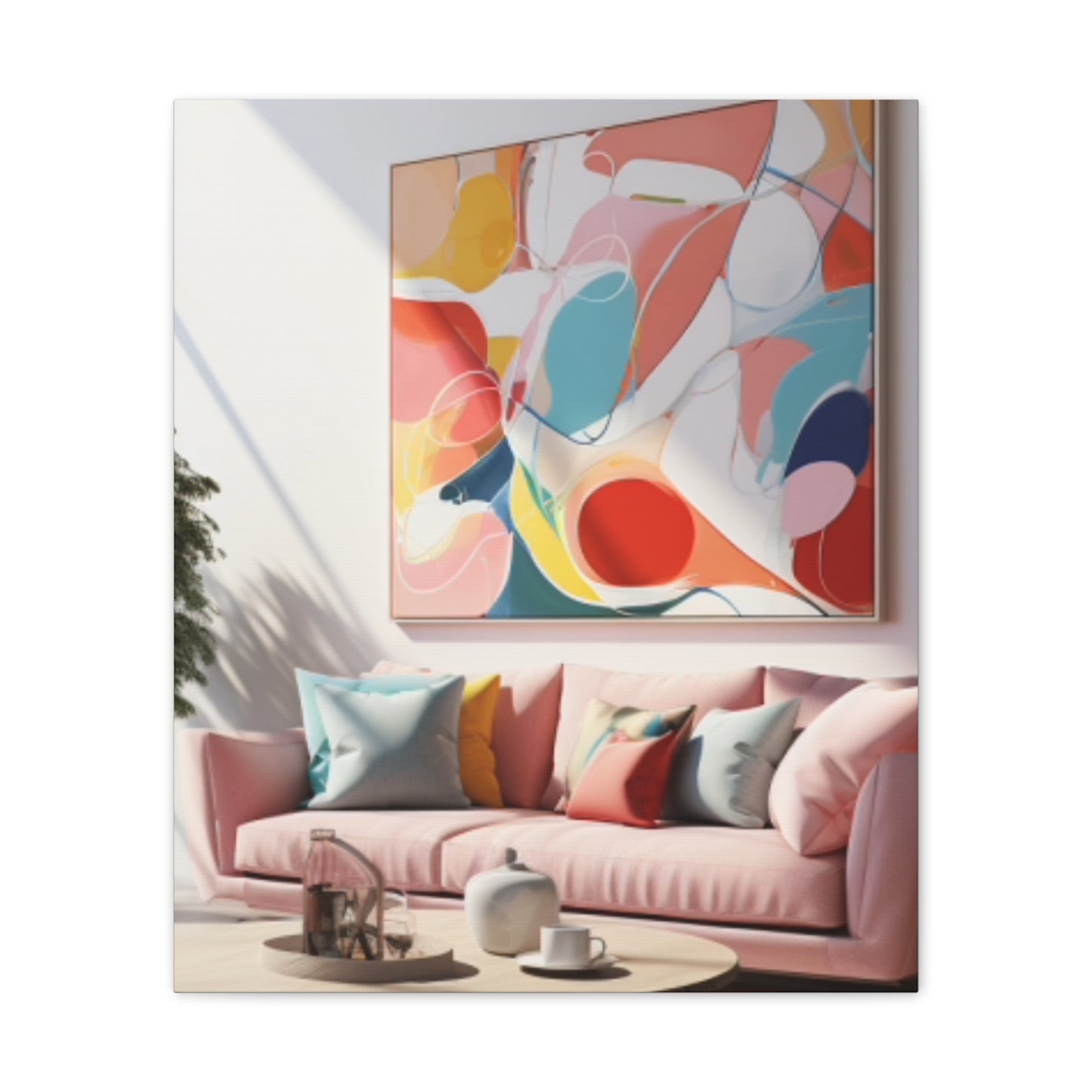 Timeless Elegance: Refined Pink Hues Canvas Print for Sophisticated Living Spaces