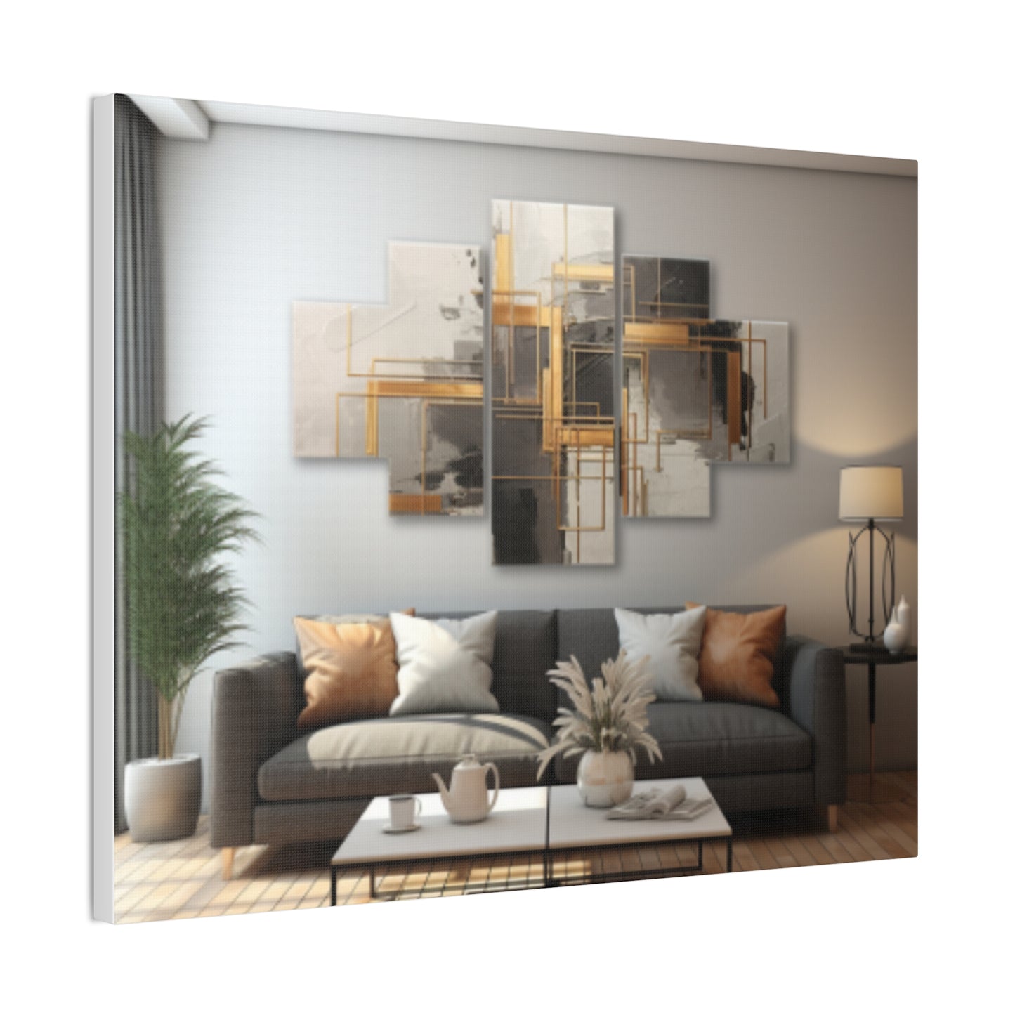 Gold and Black  Elegance: A Symphony of Sophistication Canvas Print