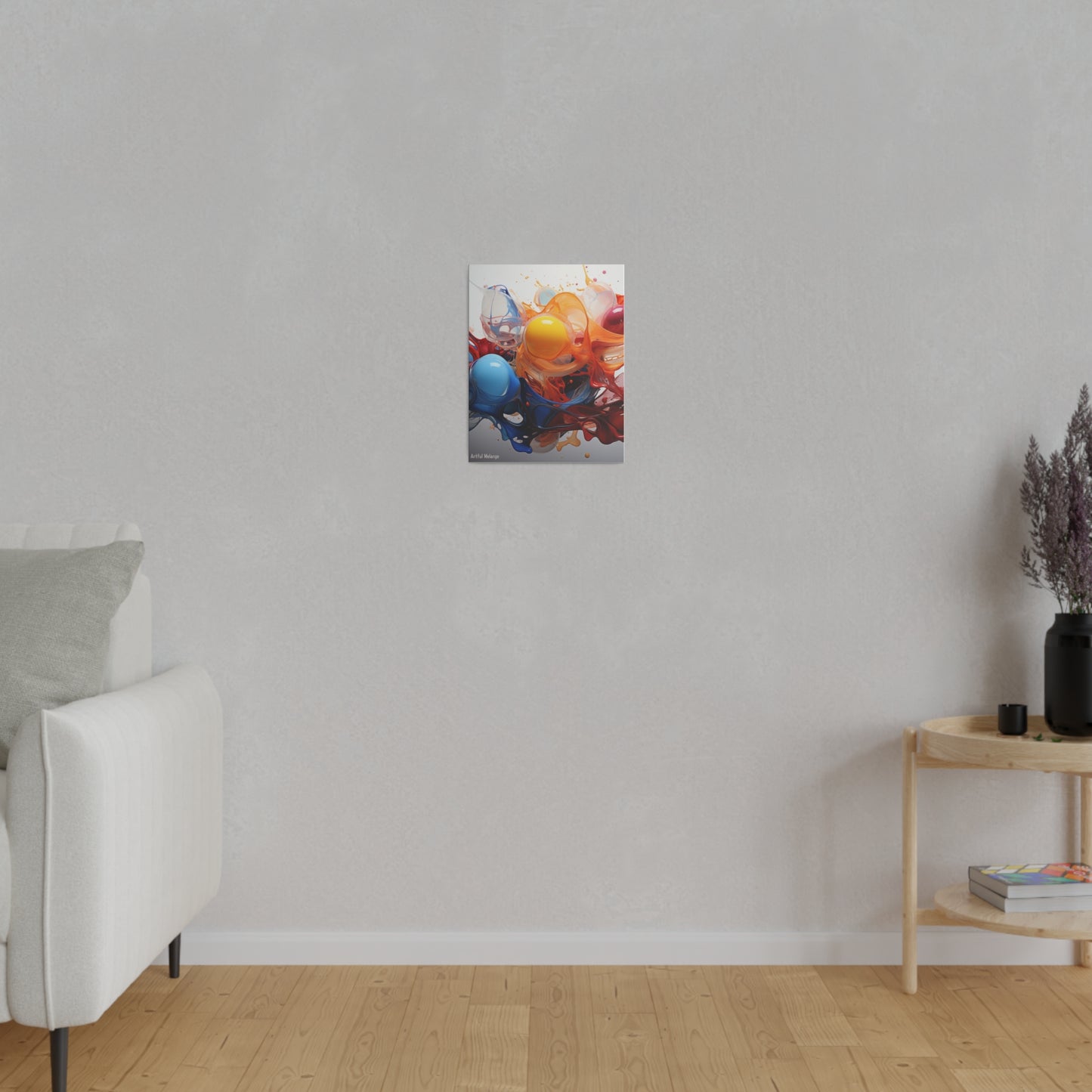 Colorful Balloon-Inspired Matt Canvas Print with Sweeping Acrylic Brush Strokes