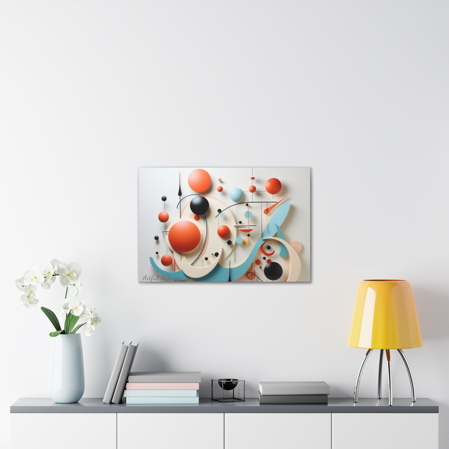 Harmony in Cyan and Peach- Graphic Print