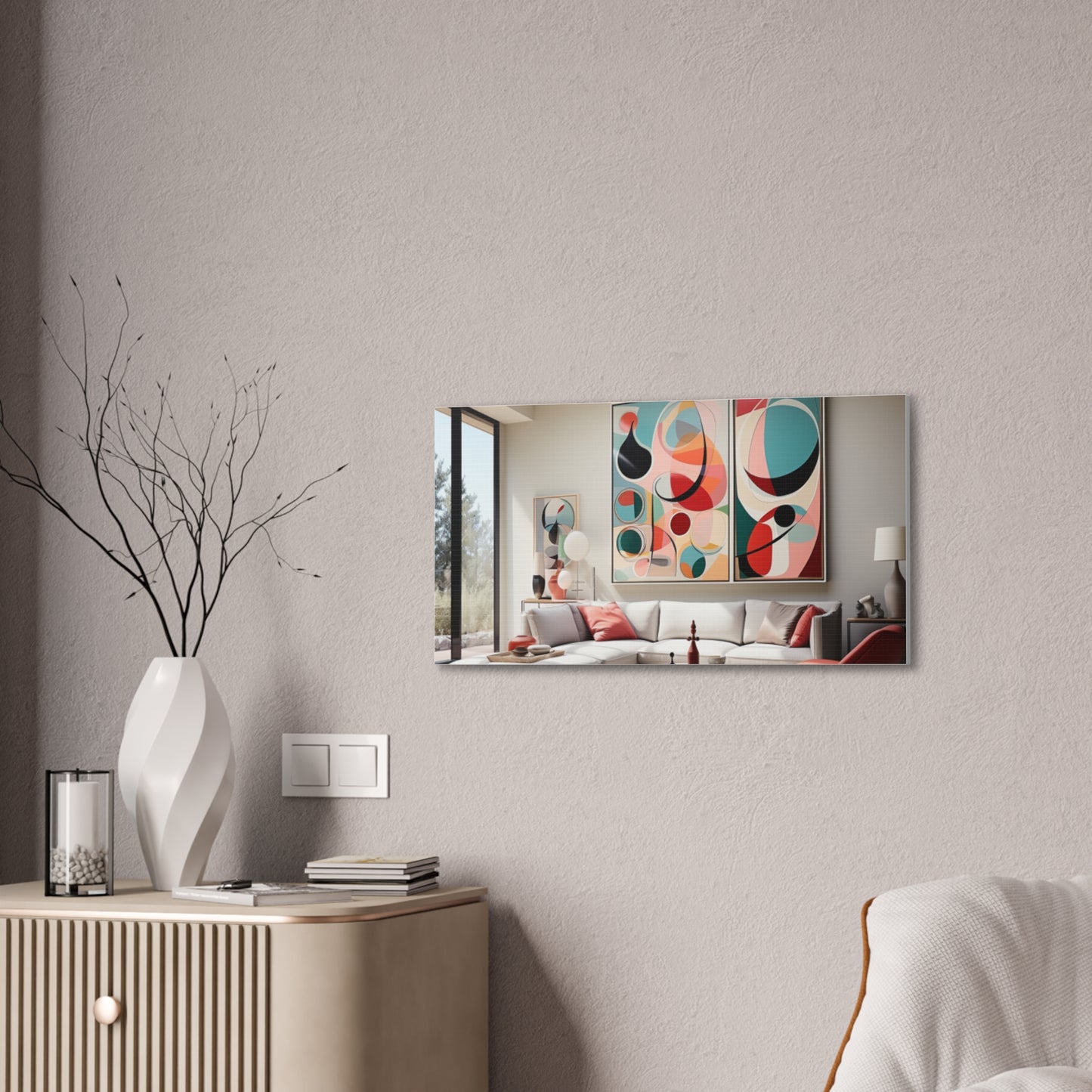 Timeless Elegance: Refined Pink Hues Canvas Print for Sophisticated Living Spaces