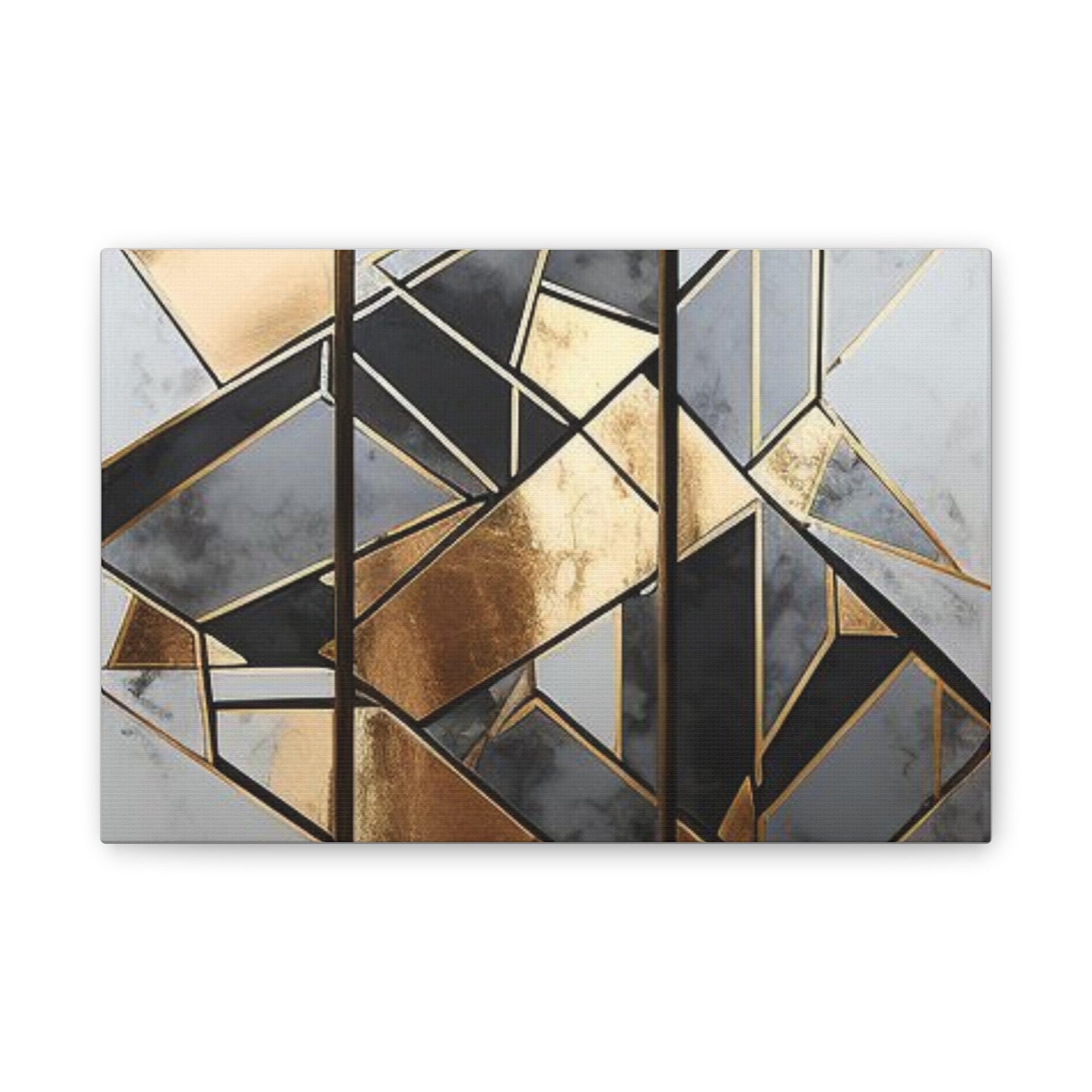 Gold and Black Elegance: A Symphony of Sophistication Canvas Print