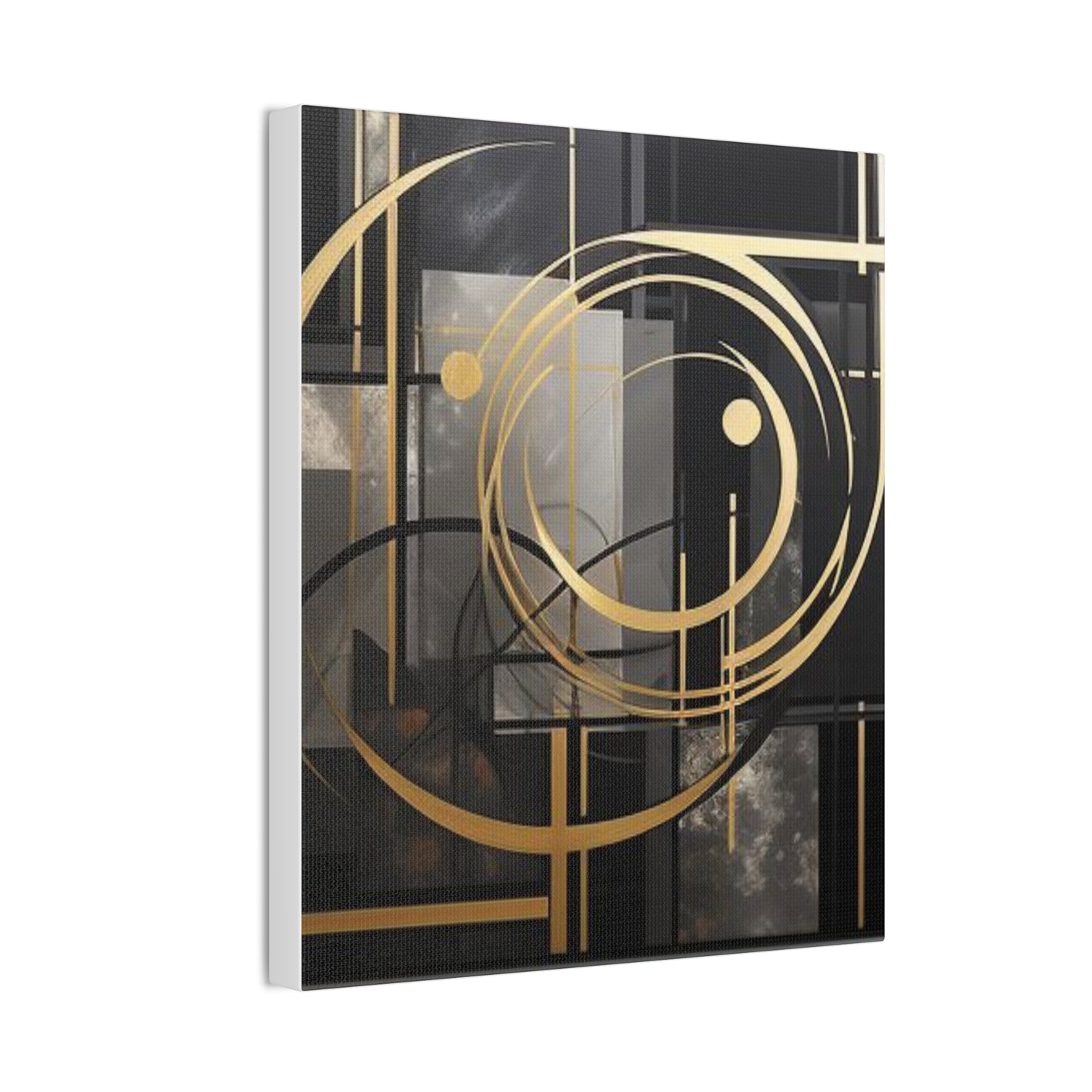 Gold and Black Elegance: A Symphony of Sophistication Canvas Print